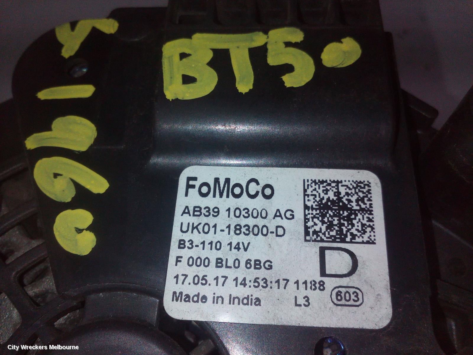 MAZDA BT50 2017 Alternator