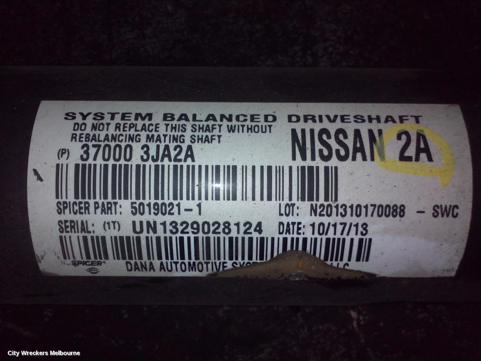 NISSAN PATHFINDER 2014 Rear Drive Shaft
