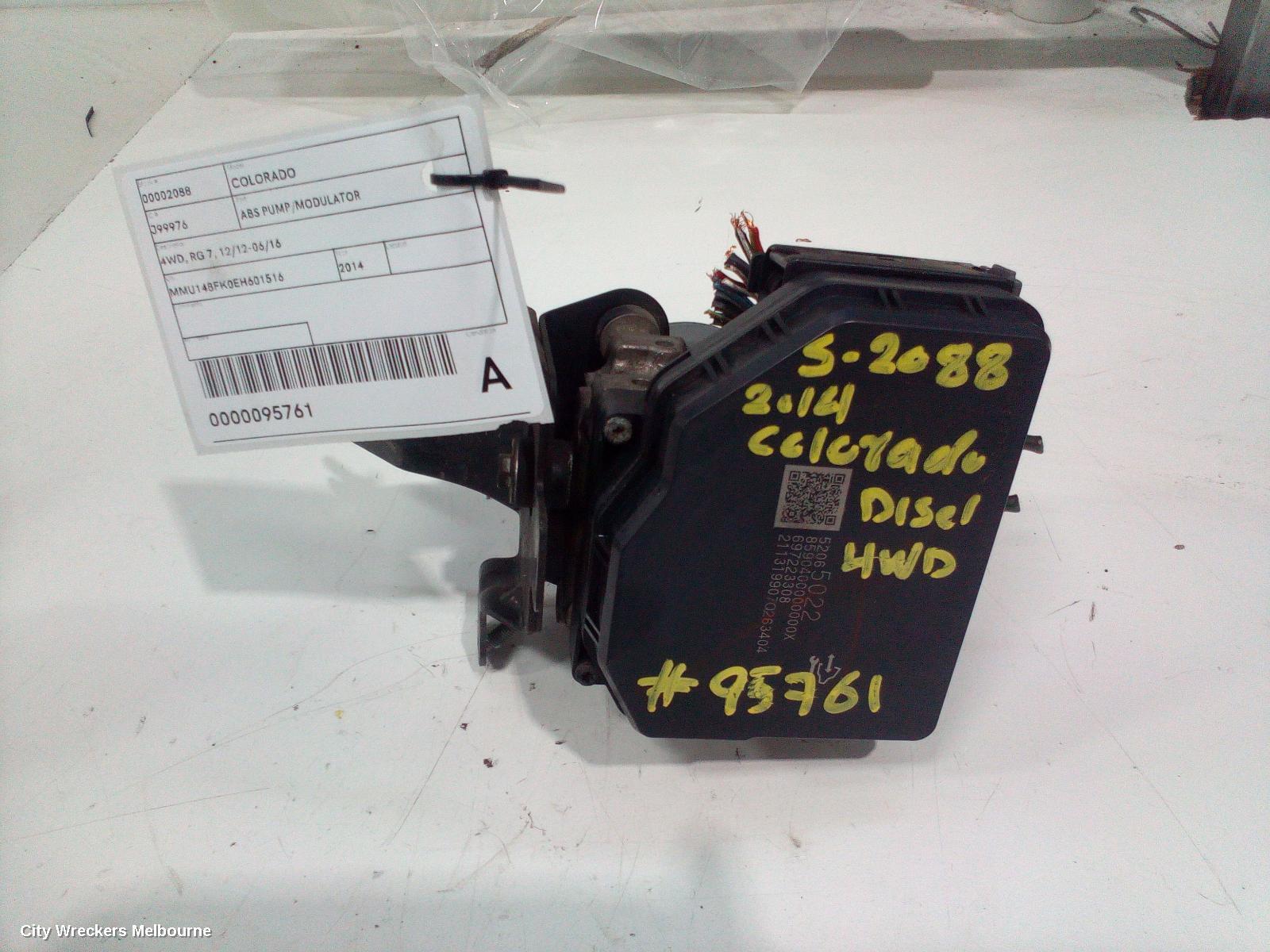 HOLDEN COLORADO 2014 Abs Pump/Modulator