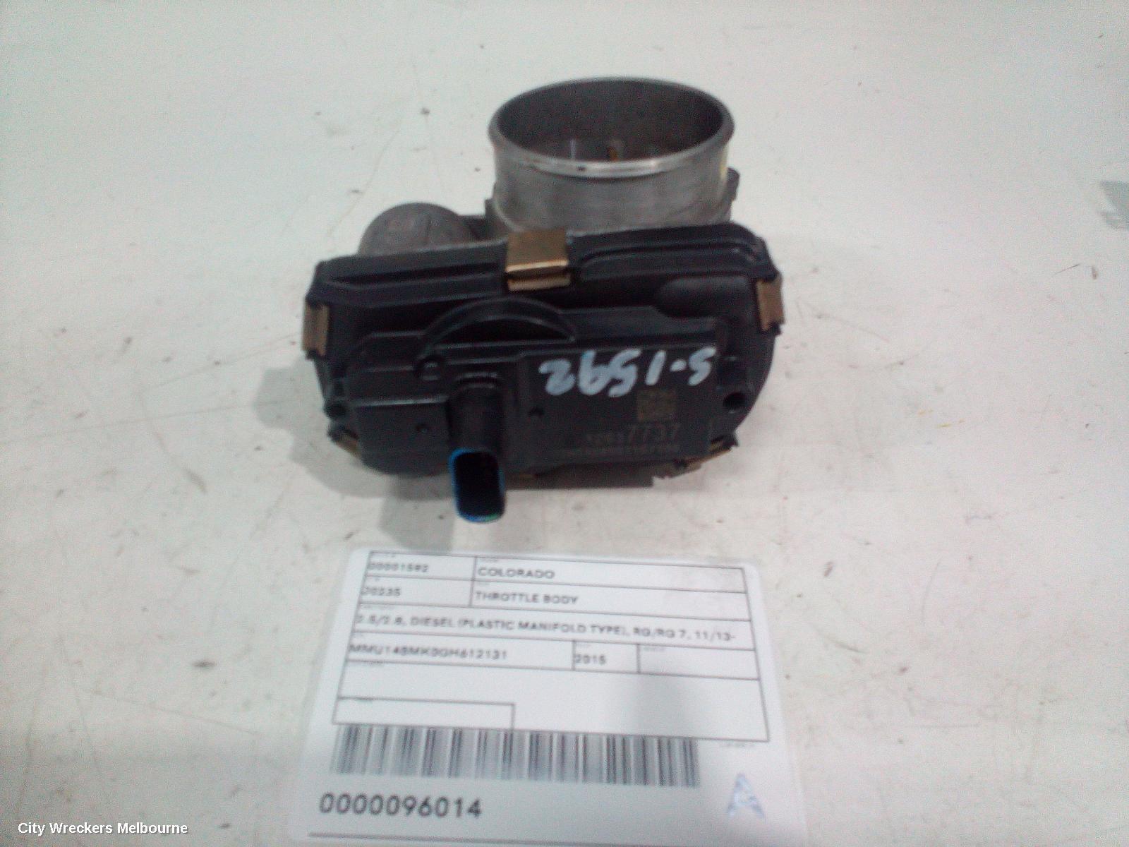 HOLDEN COLORADO 2015 Throttle Body