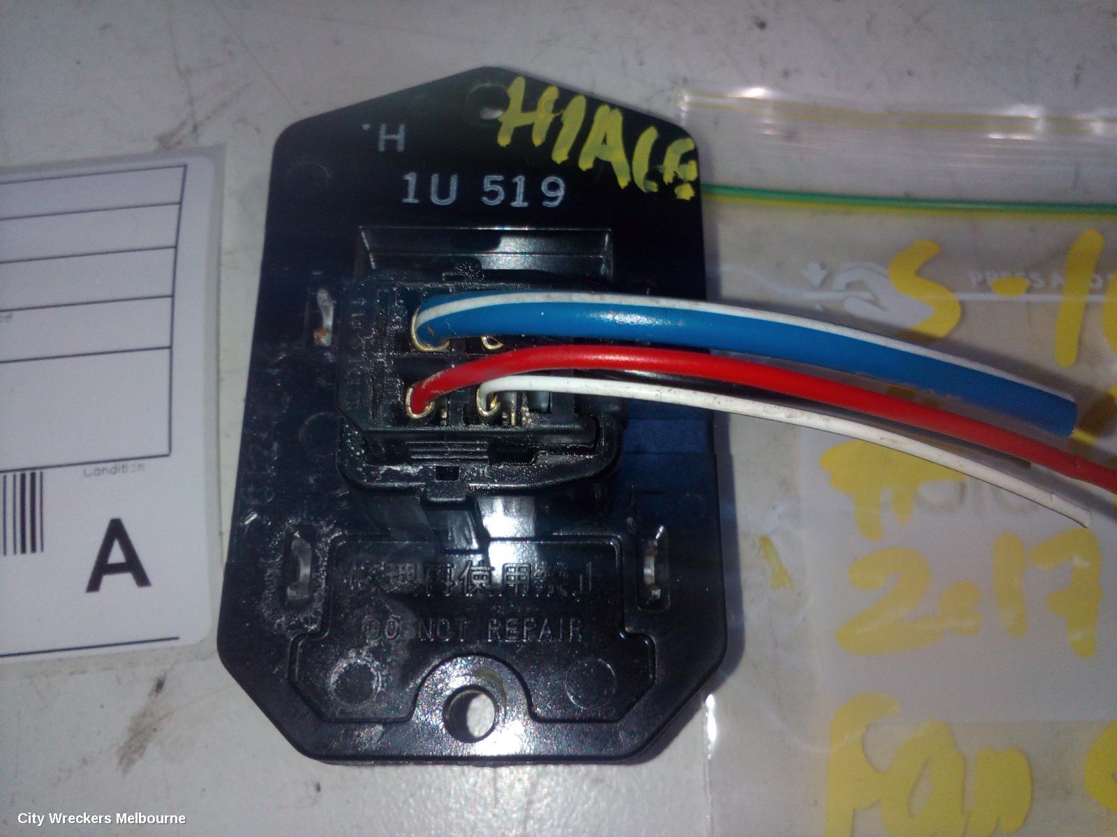 TOYOTA HIACE 2017 Fan Speed Resistor