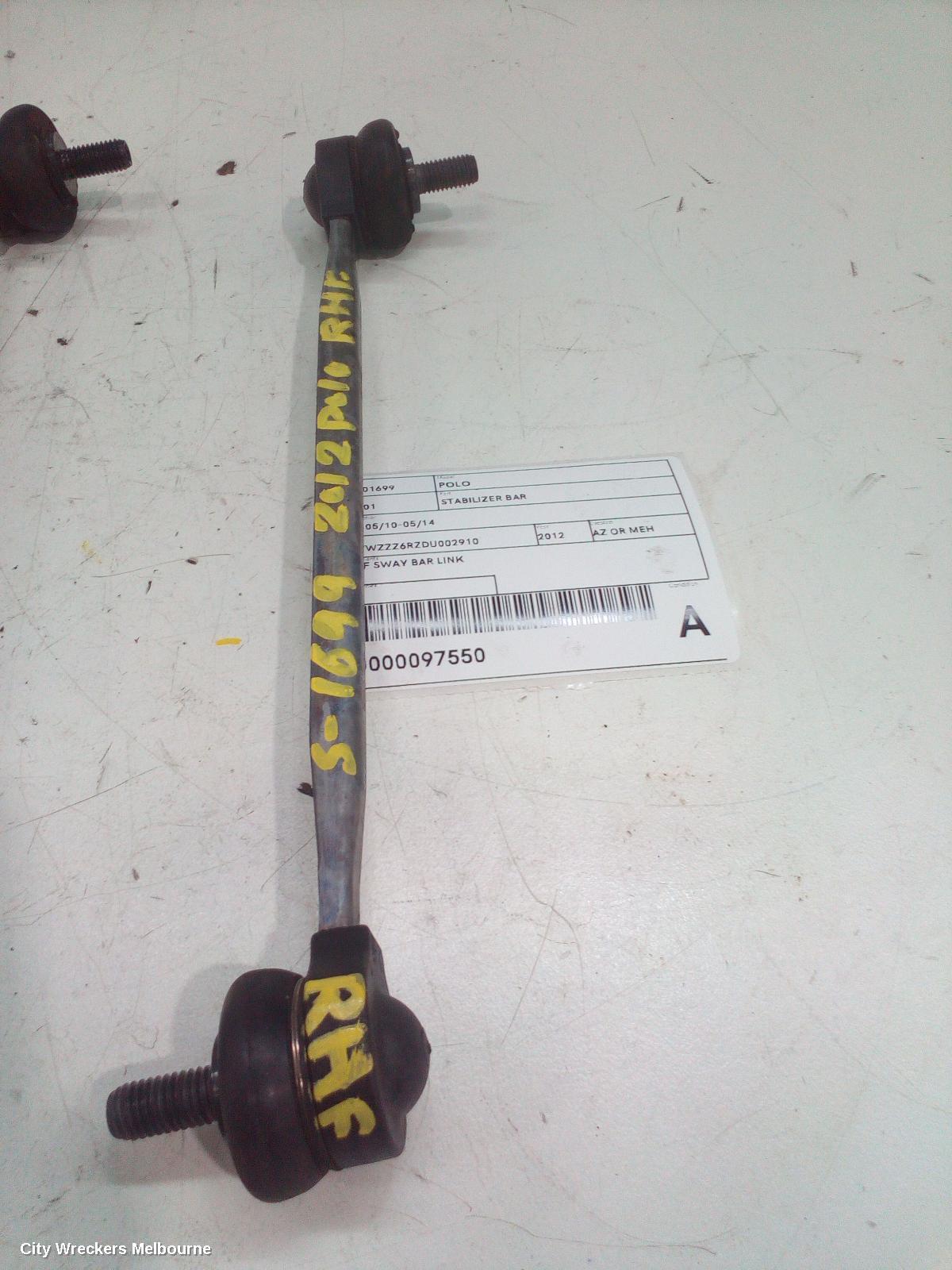VOLKSWAGEN POLO 2012 Stabiliser Bar