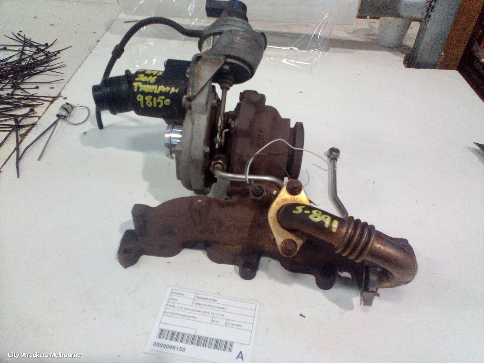 VOLKSWAGEN TRANSPORTER 2016 Turbo Supercharger
