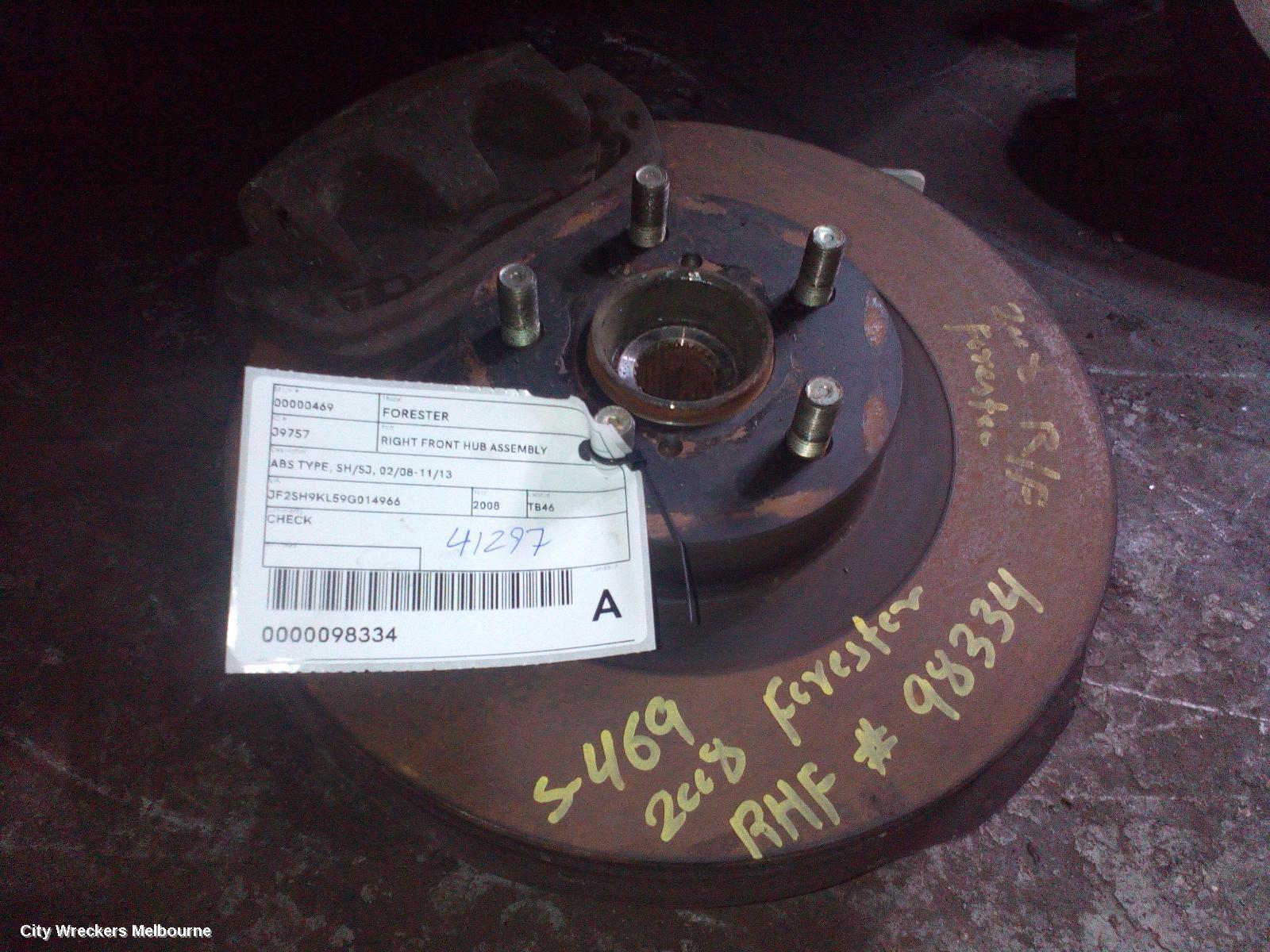 SUBARU FORESTER 2008 Right Front Hub Assembly