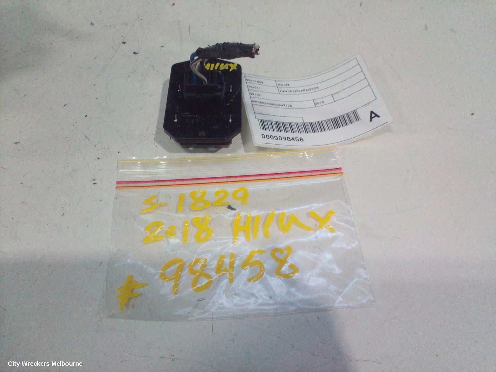 TOYOTA HILUX 2018 Fan Speed Resistor