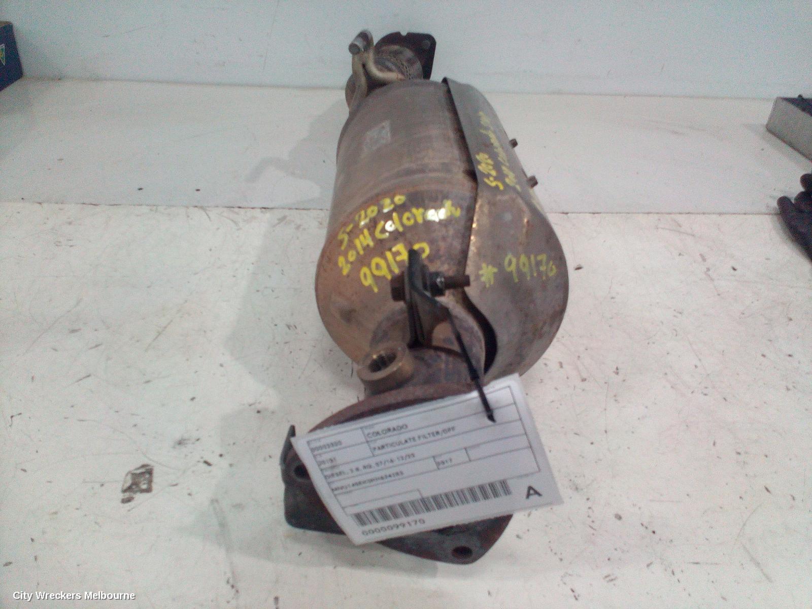 HOLDEN COLORADO 2017 Particulate Filter/Dpf