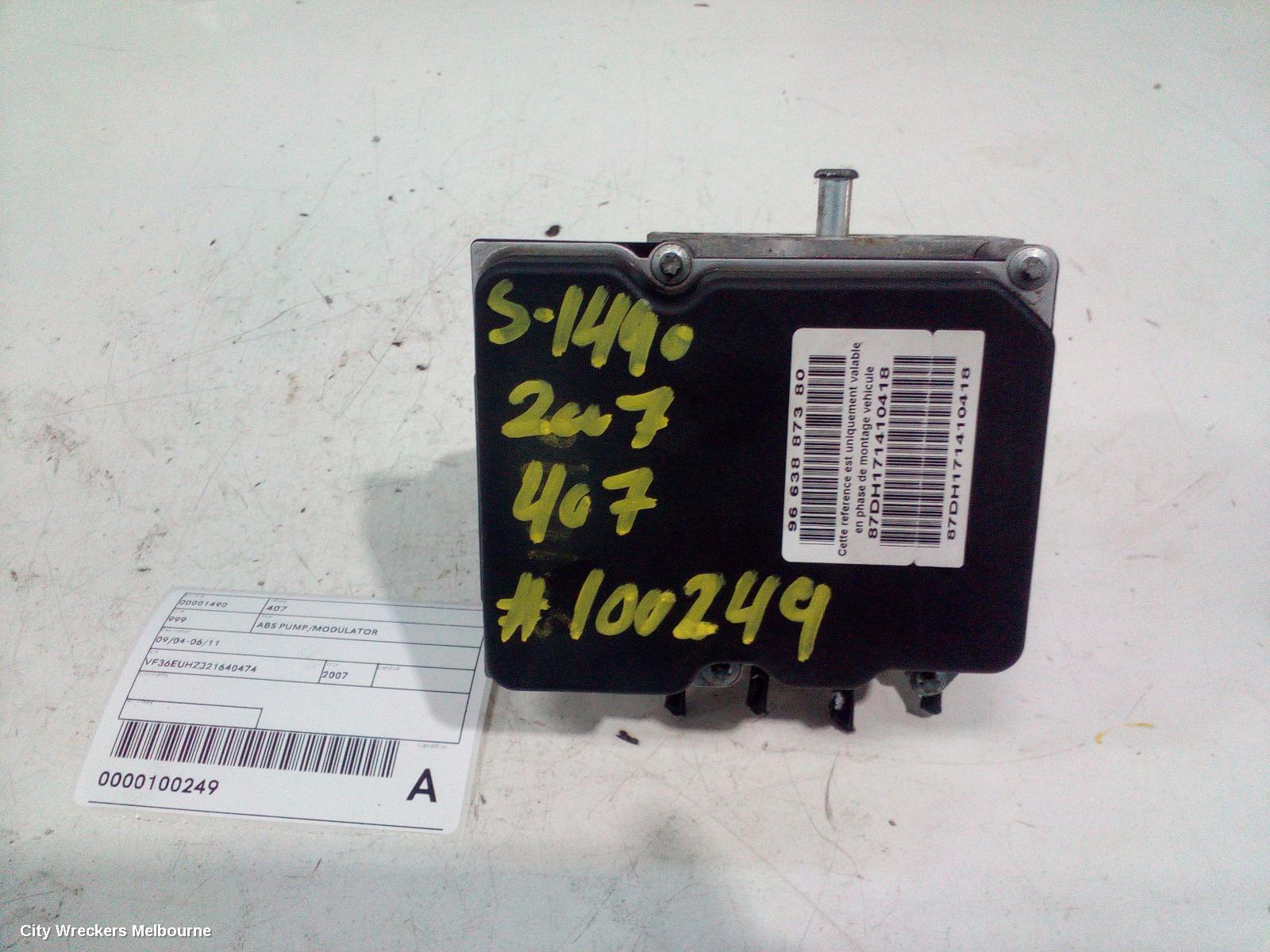 PEUGEOT 407 2007 Abs Pump/Modulator