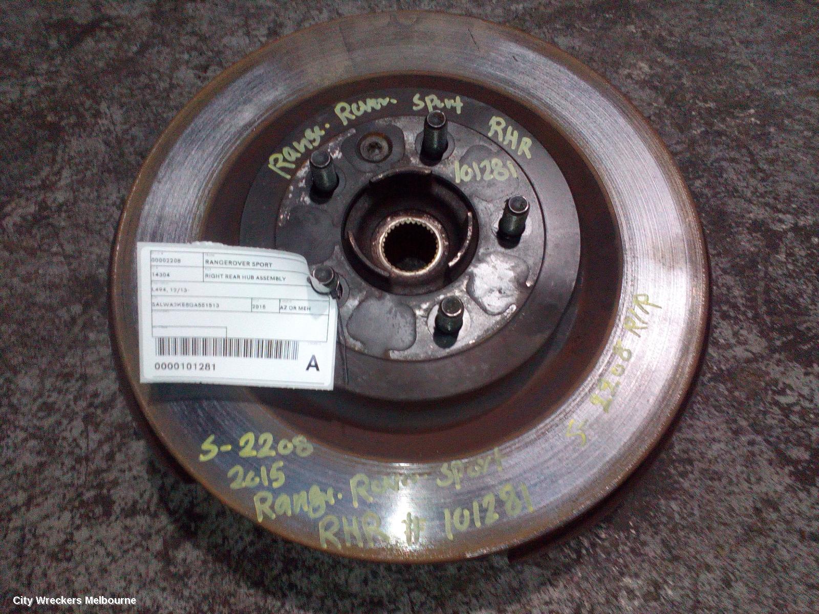 LAND ROVER RANGEROVER SPORT 2015 Right Rear Hub Assembly