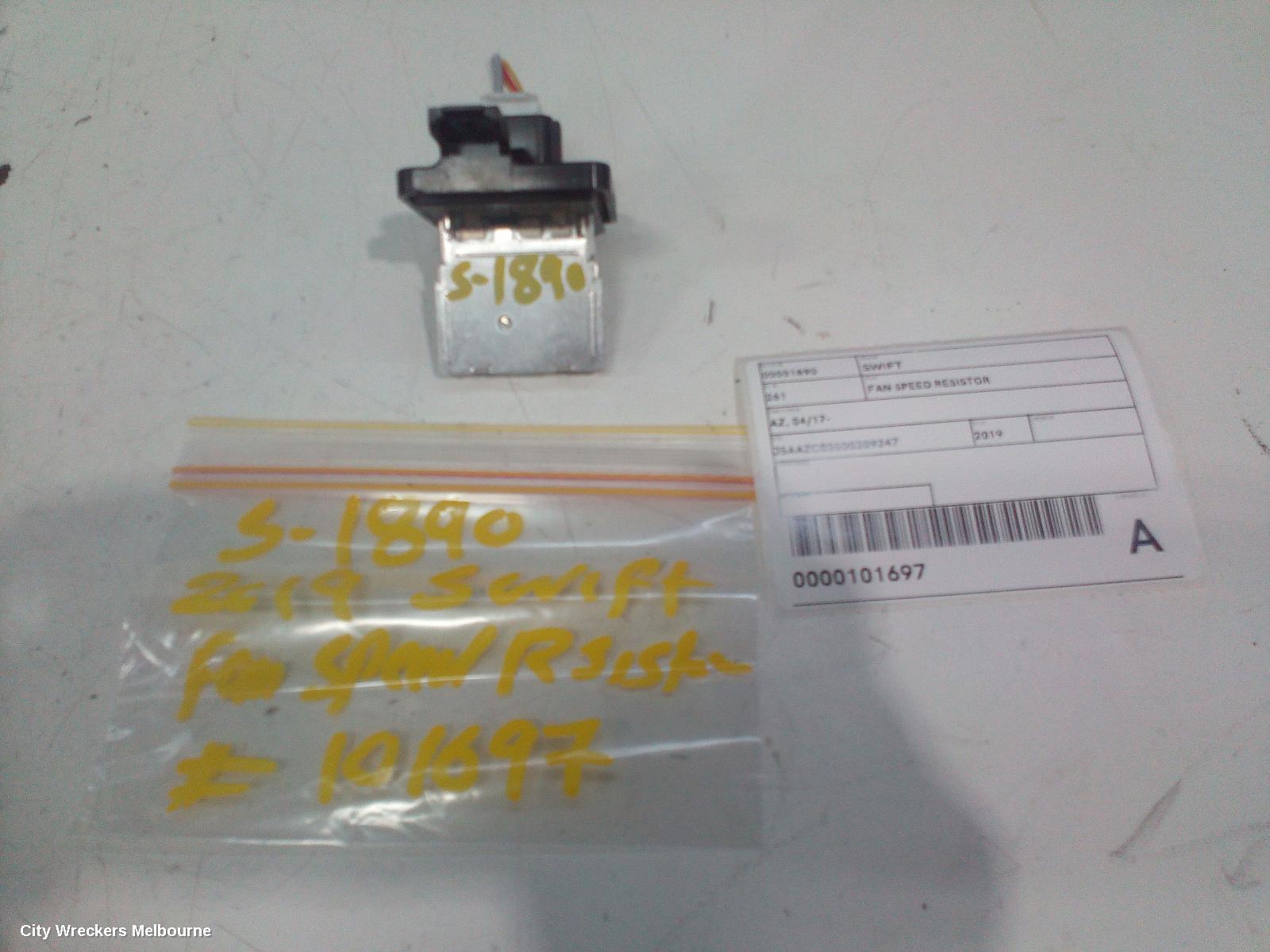 SUZUKI SWIFT 2019 Fan Speed Resistor