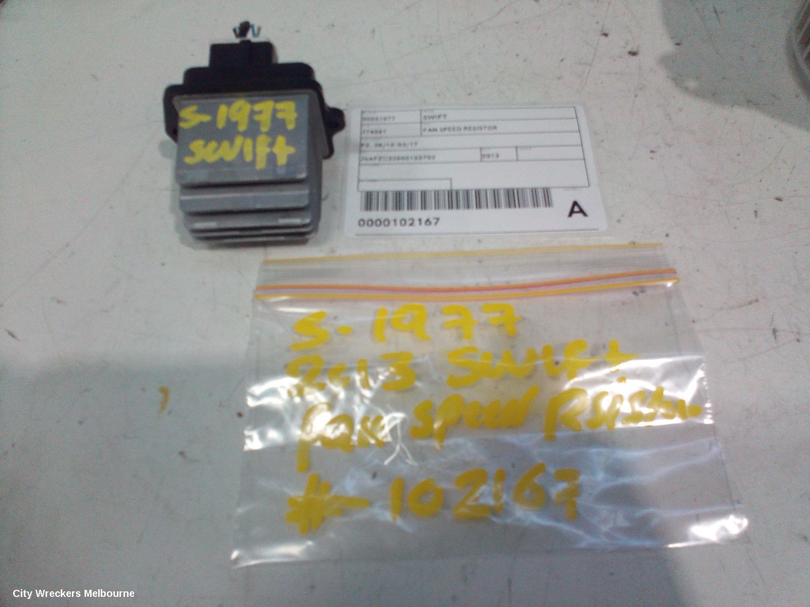 SUZUKI SWIFT 2013 Fan Speed Resistor