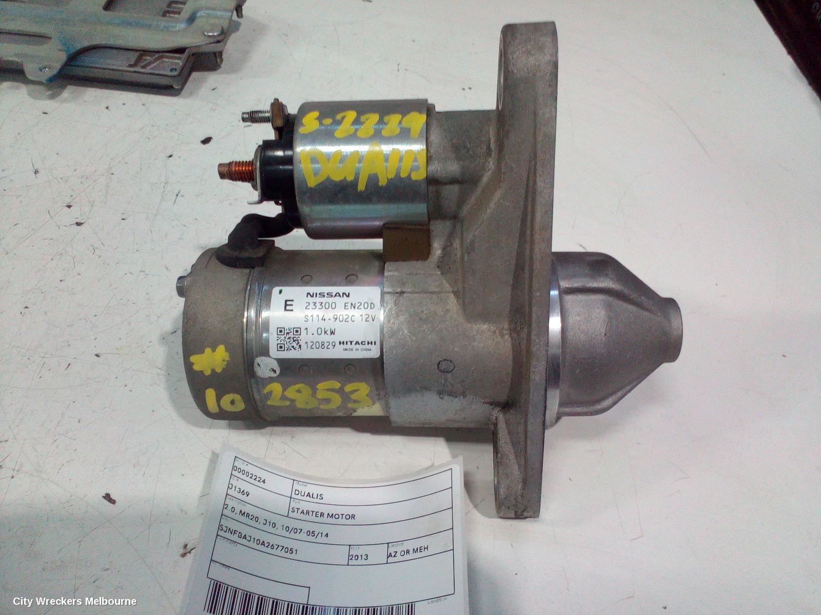 NISSAN DUALIS 2013 Starter