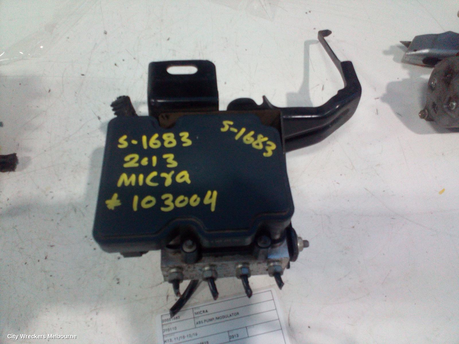 NISSAN MICRA 2013 Abs Pump/Modulator