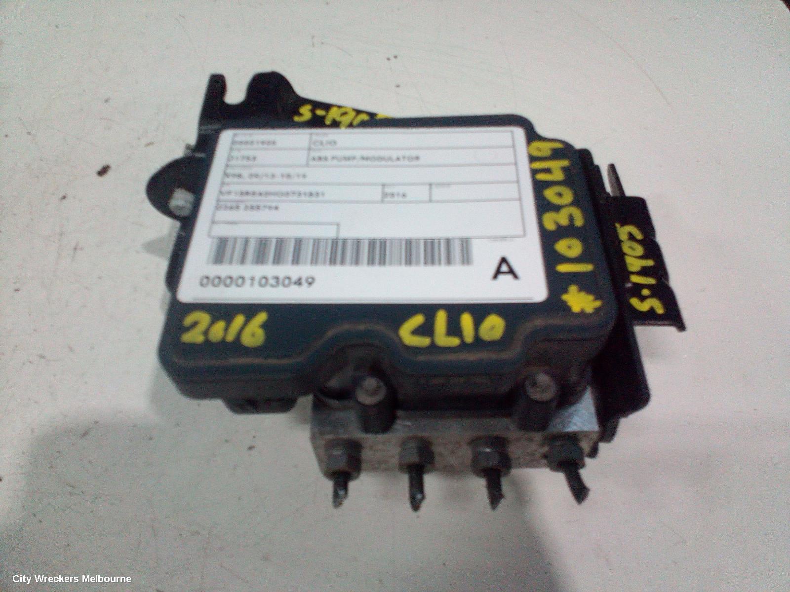 RENAULT CLIO 2016 Abs Pump/Modulator