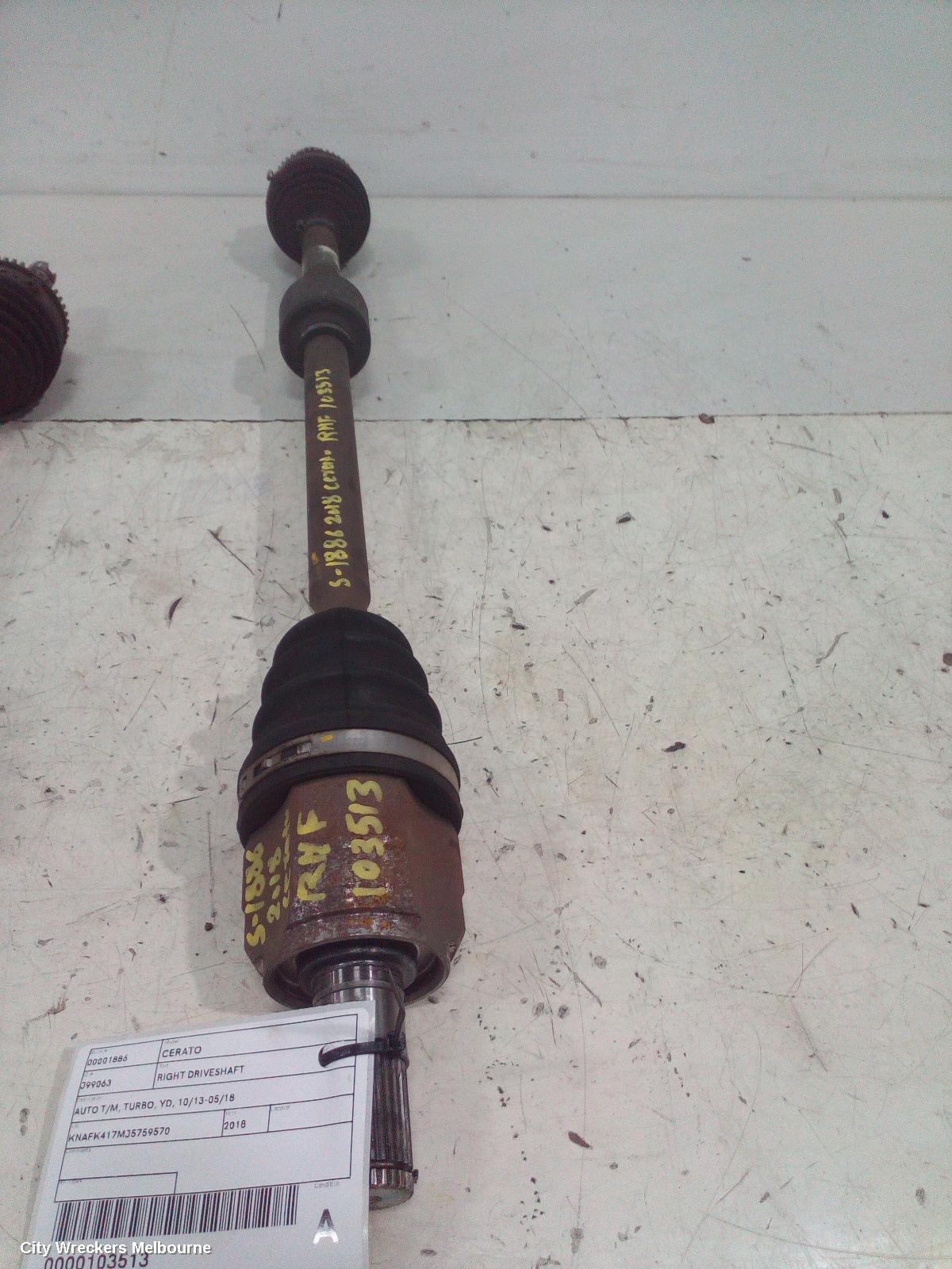 KIA CERATO 2018 Right Driveshaft