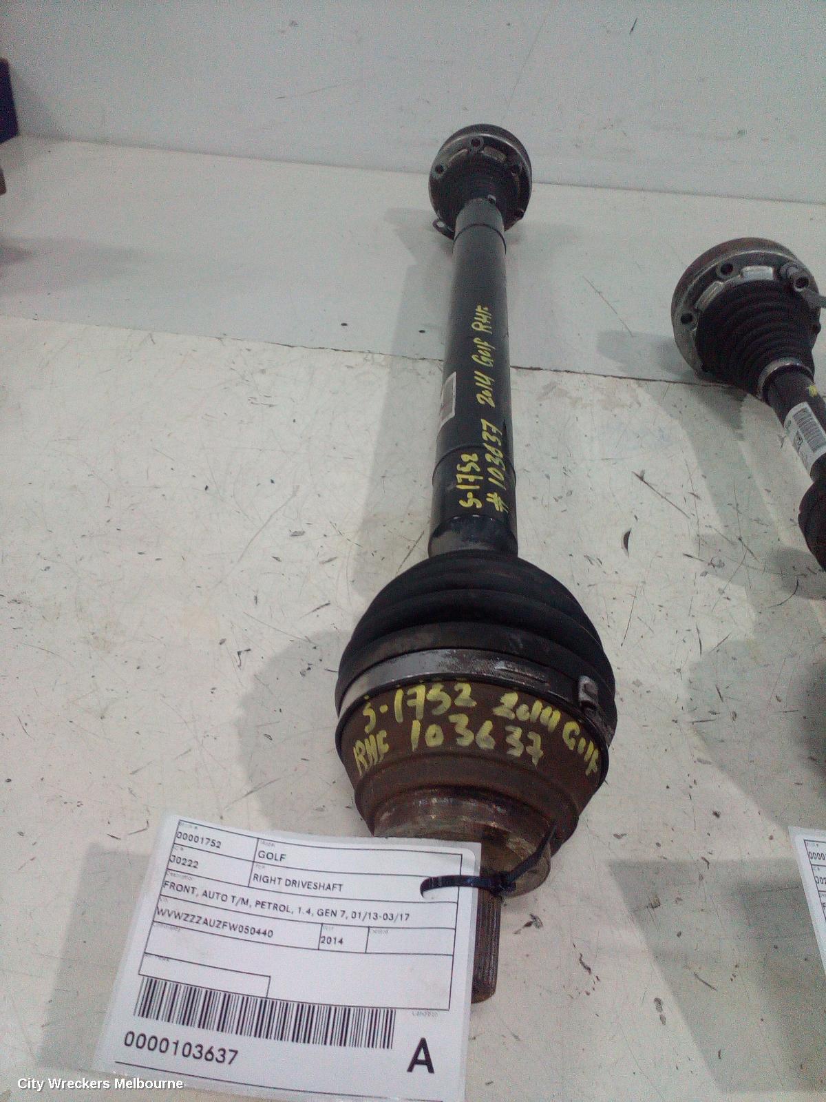 VOLKSWAGEN GOLF 2014 Right Driveshaft