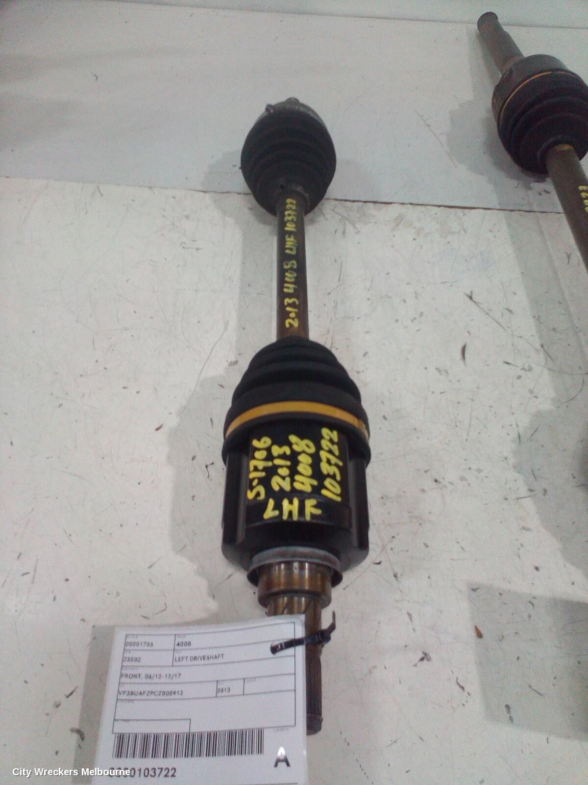 PEUGEOT 4008 2013 Left Driveshaft