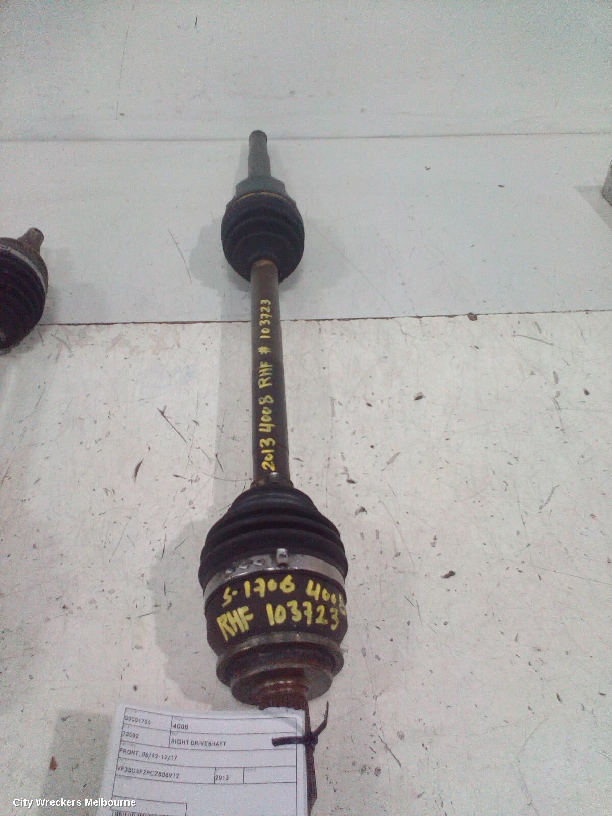 PEUGEOT 4008 2013 Right Driveshaft