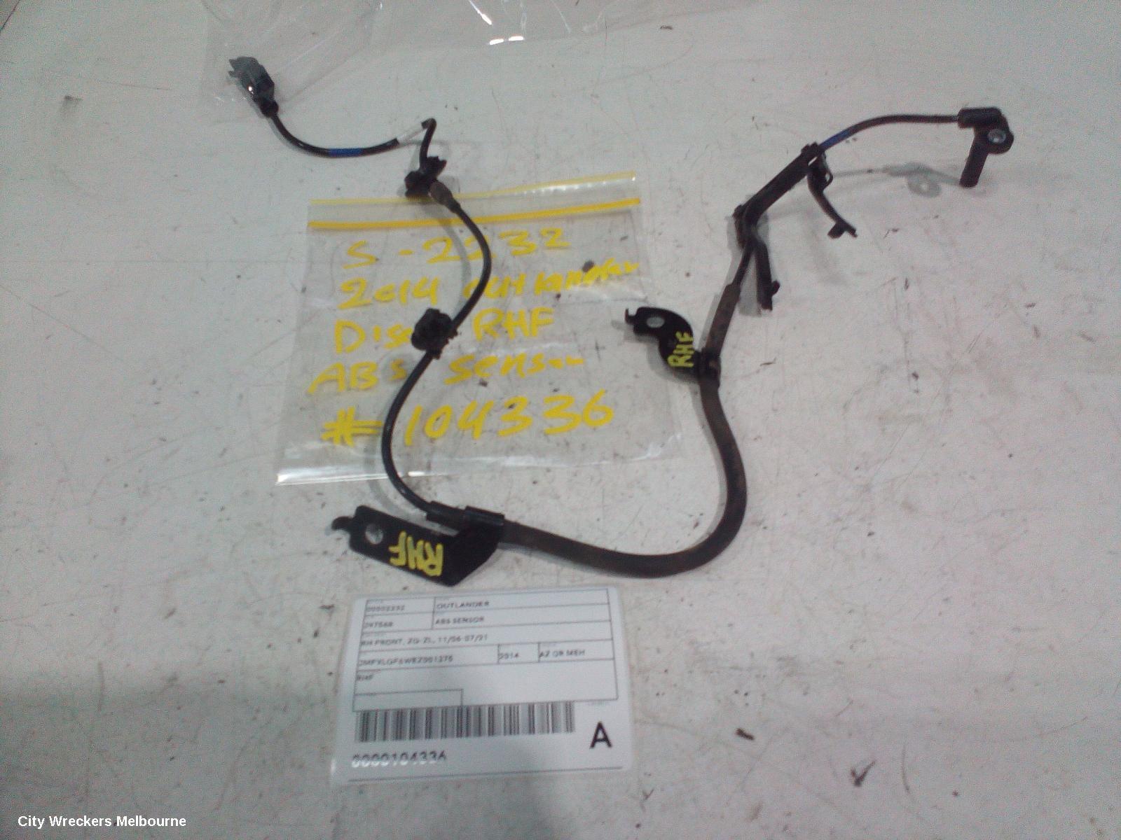 MITSUBISHI OUTLANDER 2014 Abs Sensor