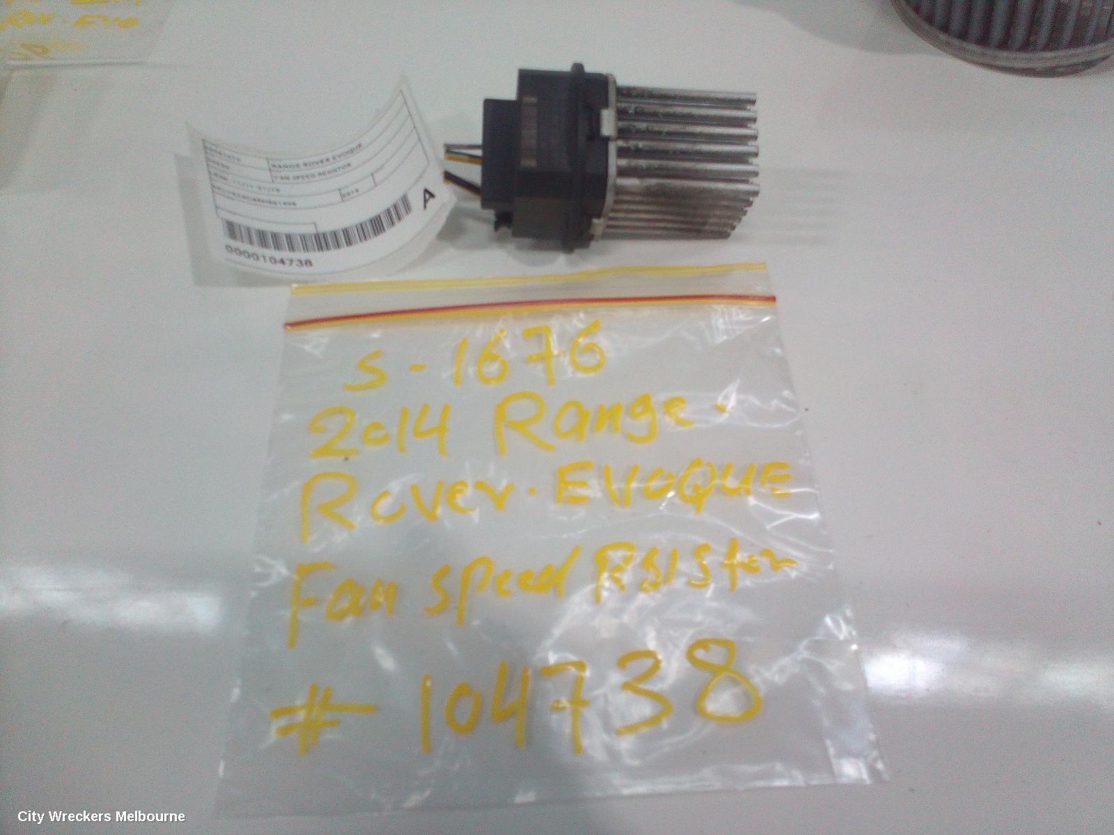 LAND ROVER RANGEROVER EVOQUE 2014 Fan Speed Resistor