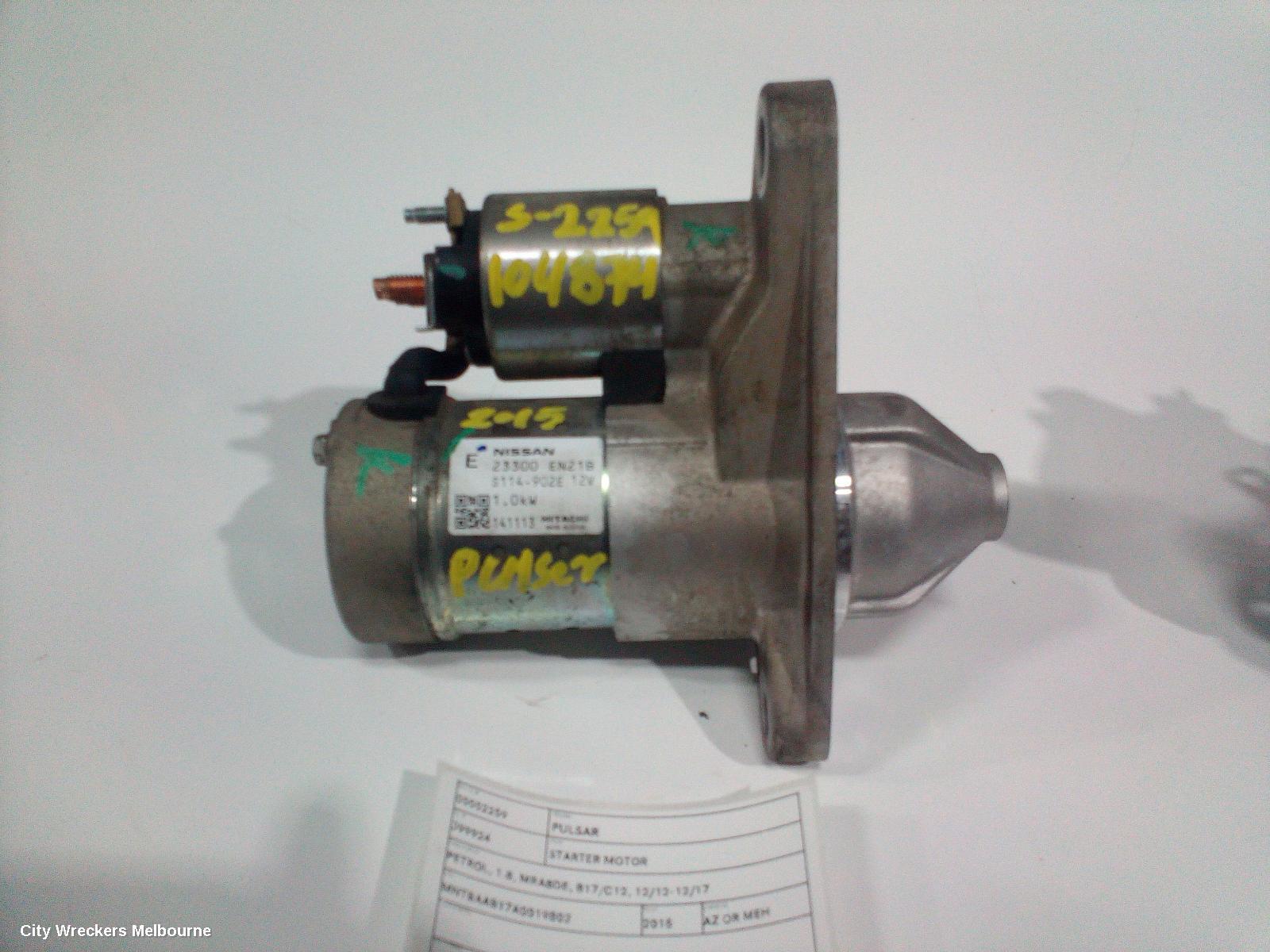 NISSAN PULSAR 2015 Starter