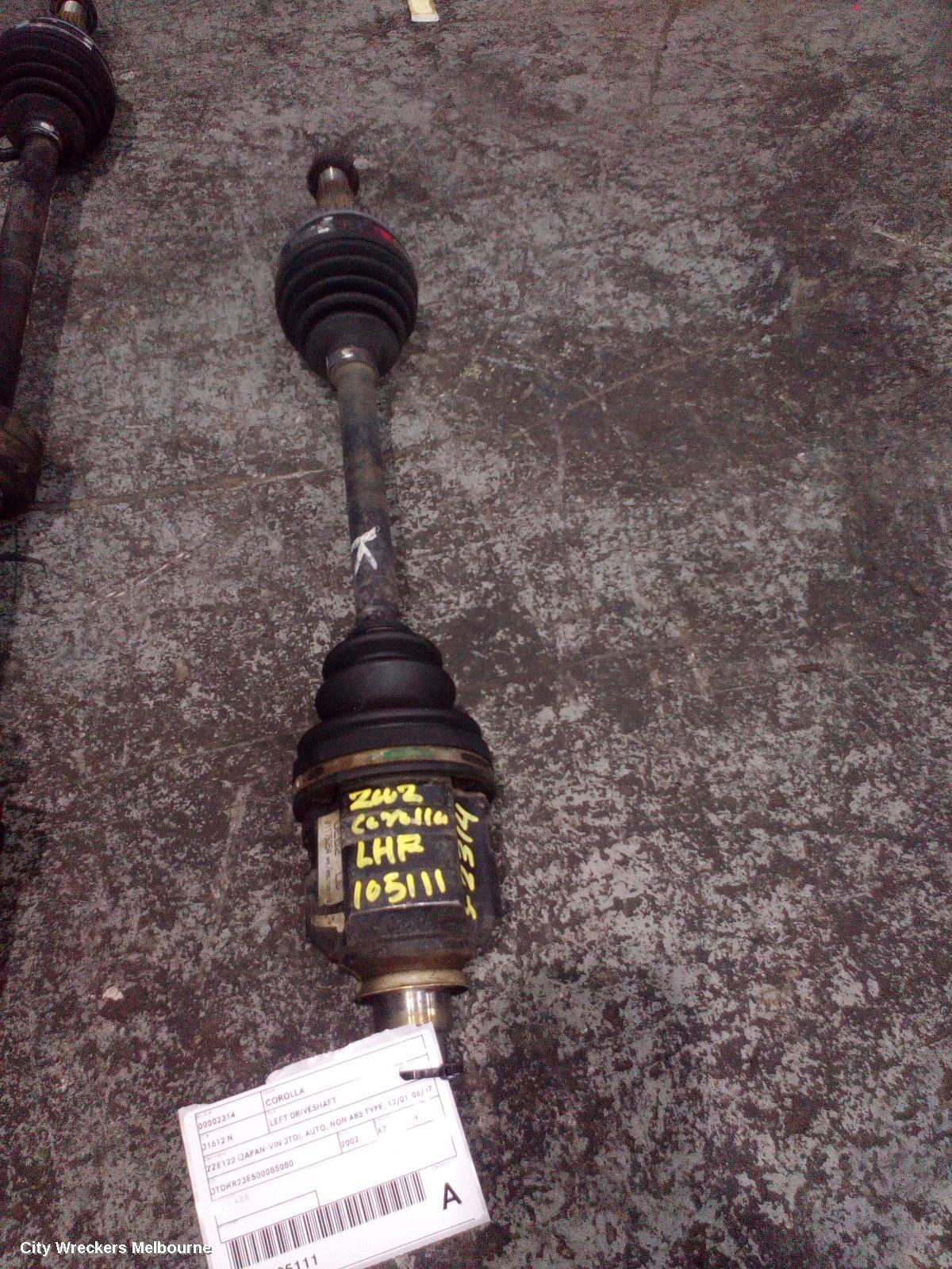 TOYOTA COROLLA 2002 Left Driveshaft