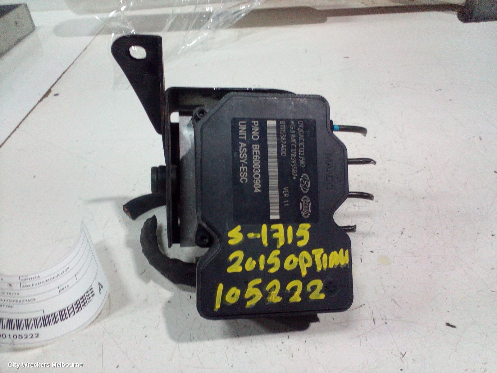 KIA OPTIMA 2015 Abs Pump/Modulator