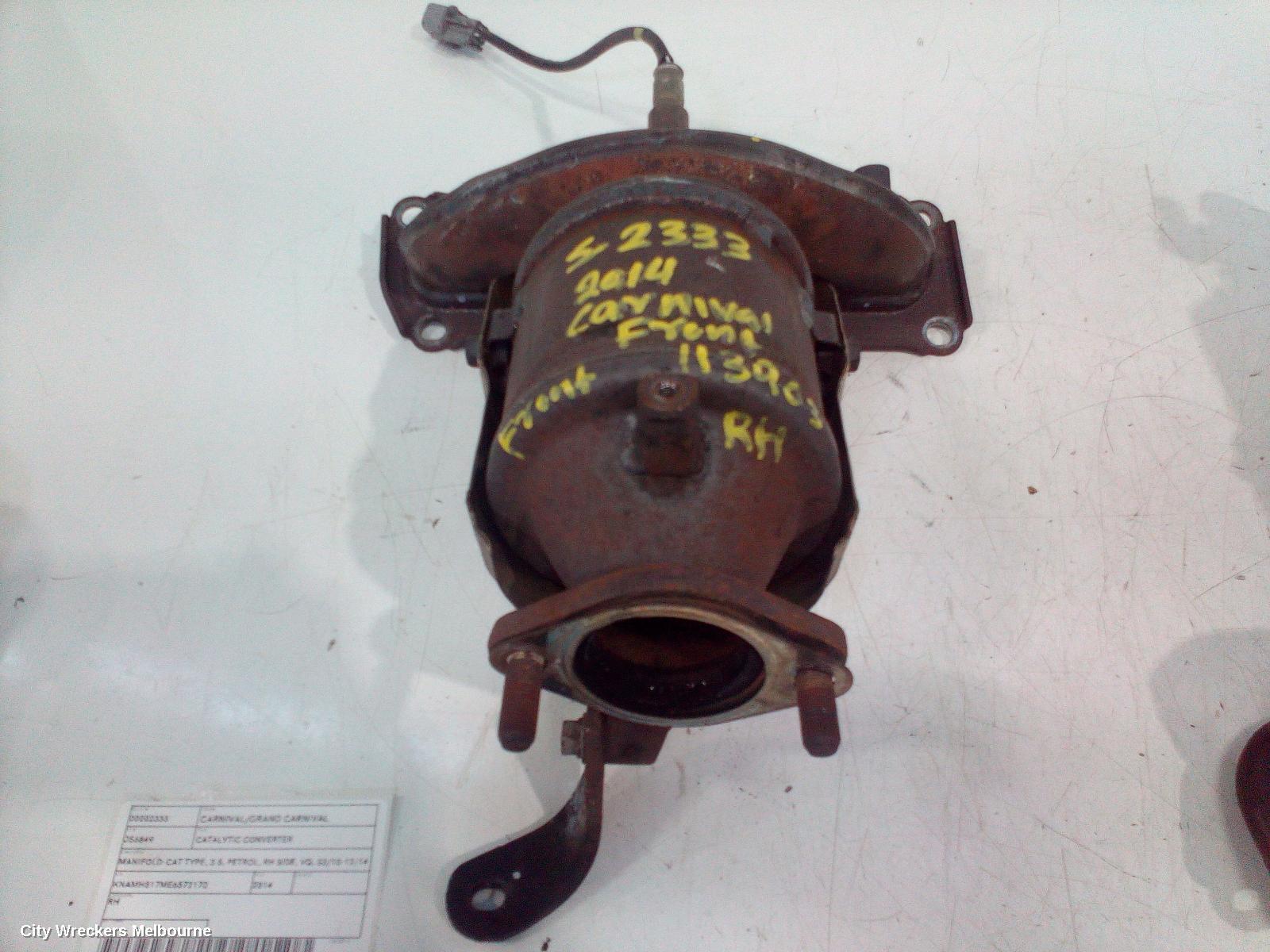 KIA CARNIVAL/GRAND CARNIVAL 2014 Catalytic Converter