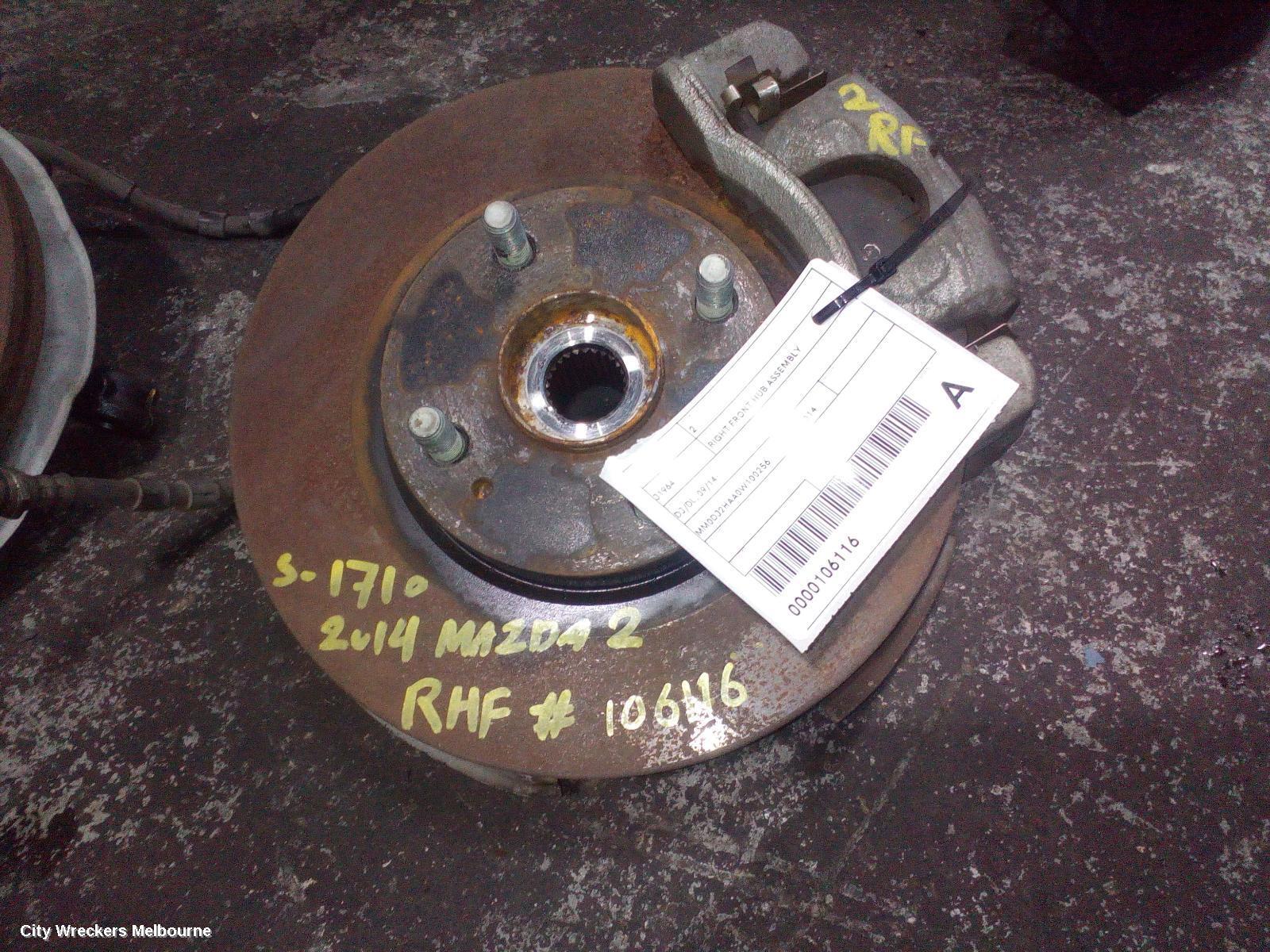 MAZDA 2 2014 Right Front Hub Assembly