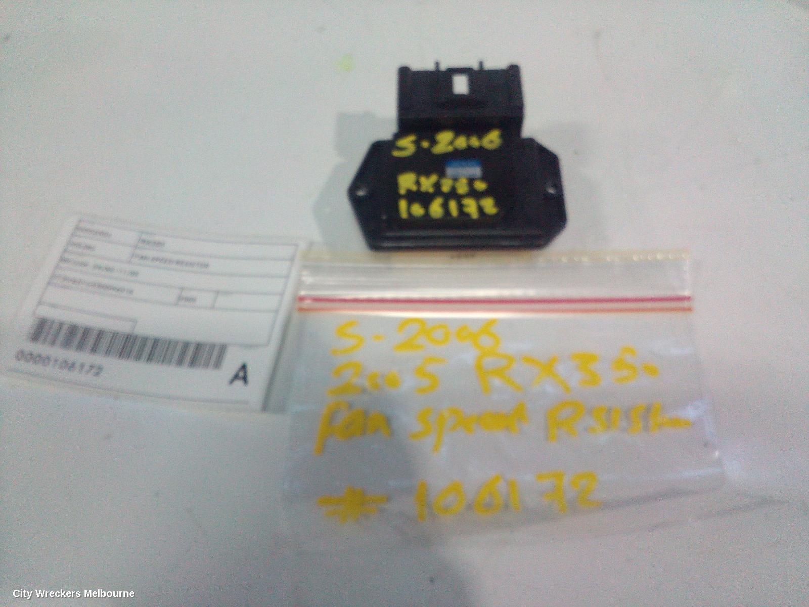 LEXUS RX SERIES 2005 Fan Speed Resistor