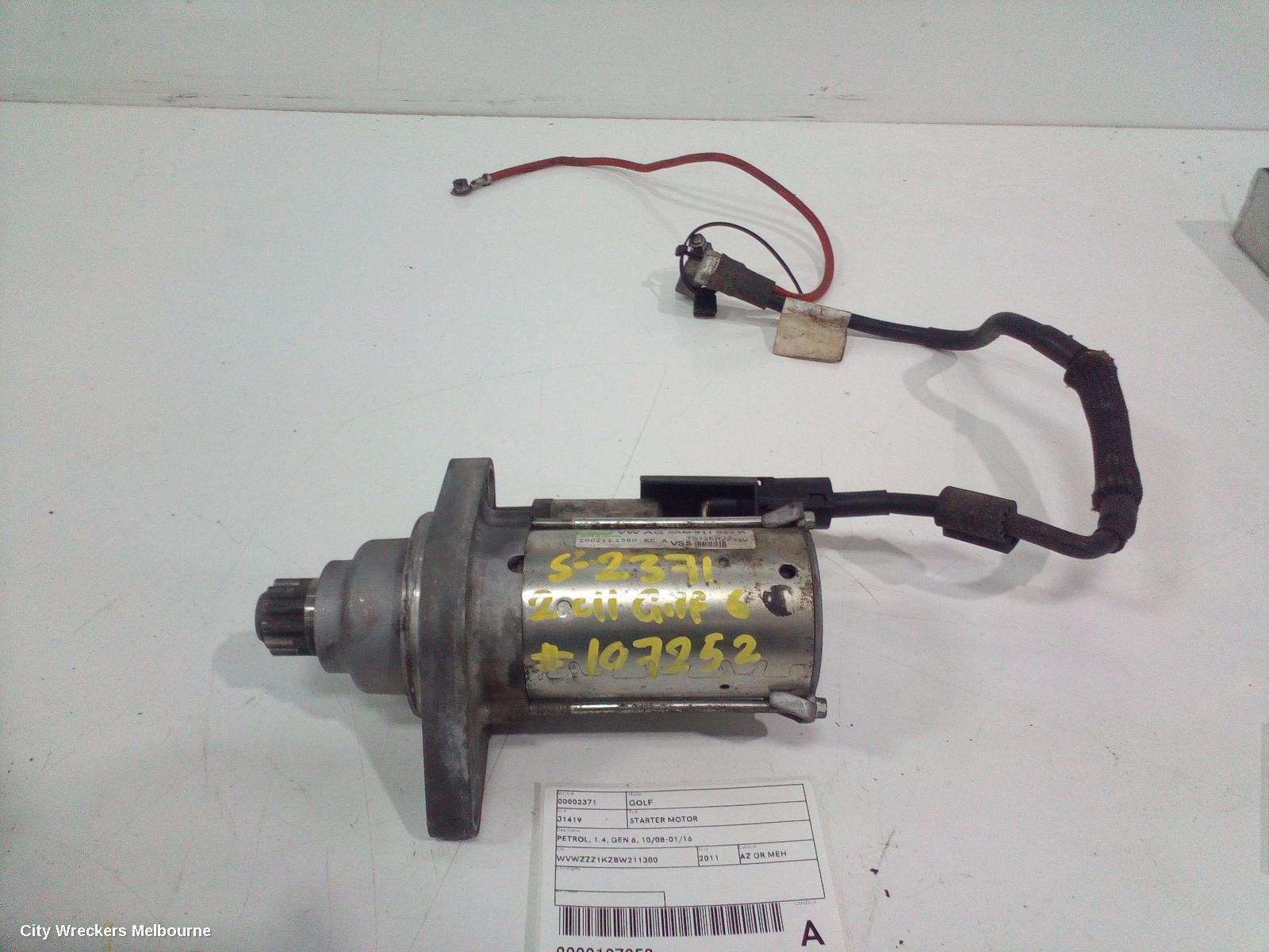 VOLKSWAGEN GOLF 2011 Starter