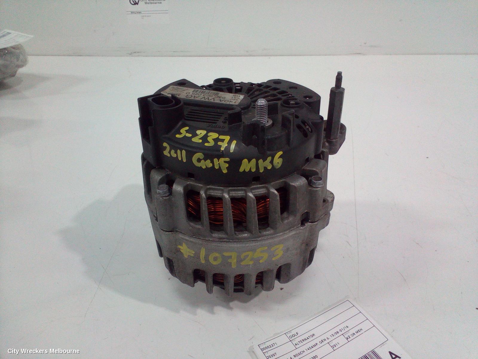 VOLKSWAGEN GOLF 2011 Alternator