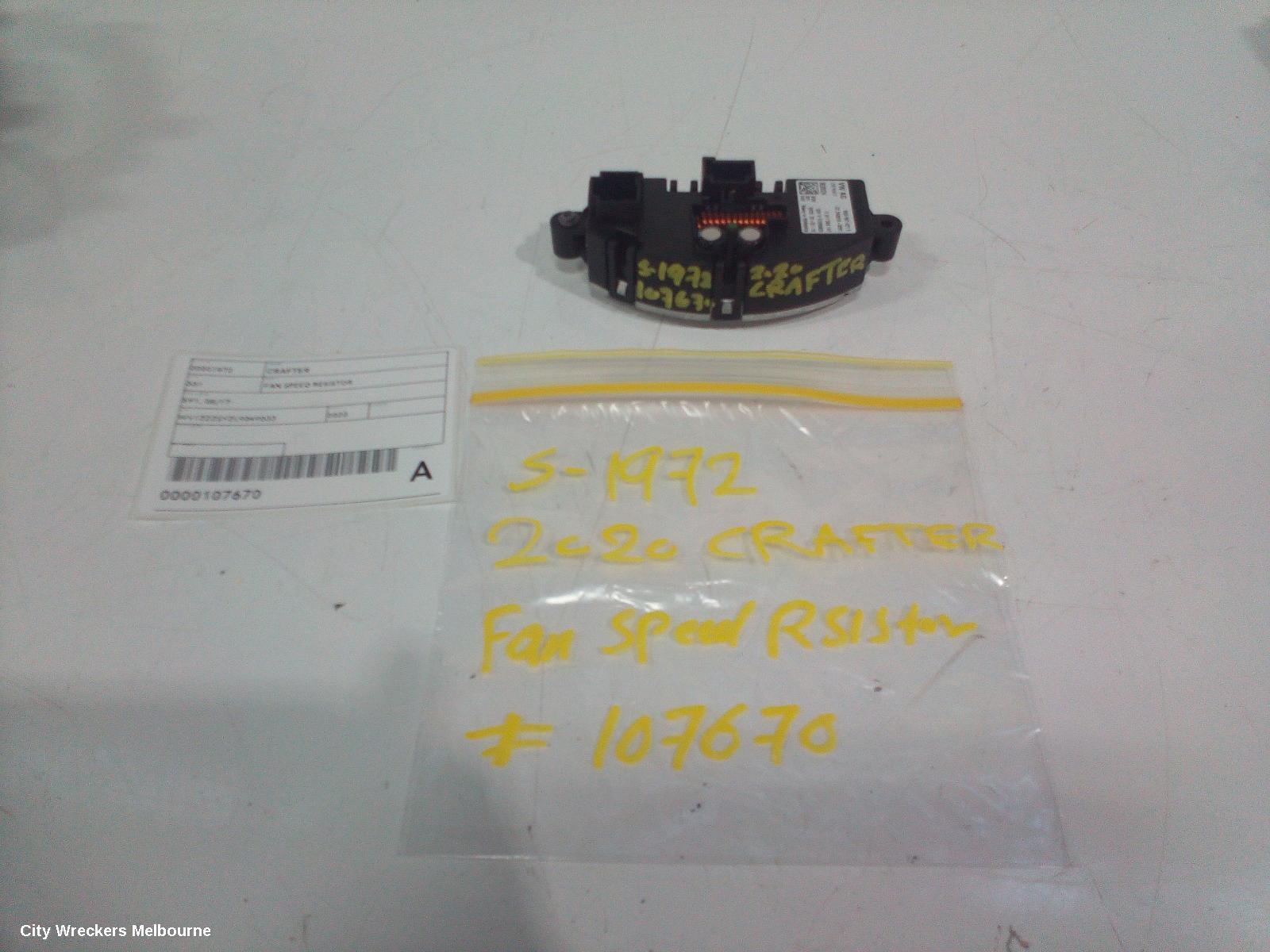 VOLKSWAGEN CRAFTER 2020 Fan Speed Resistor