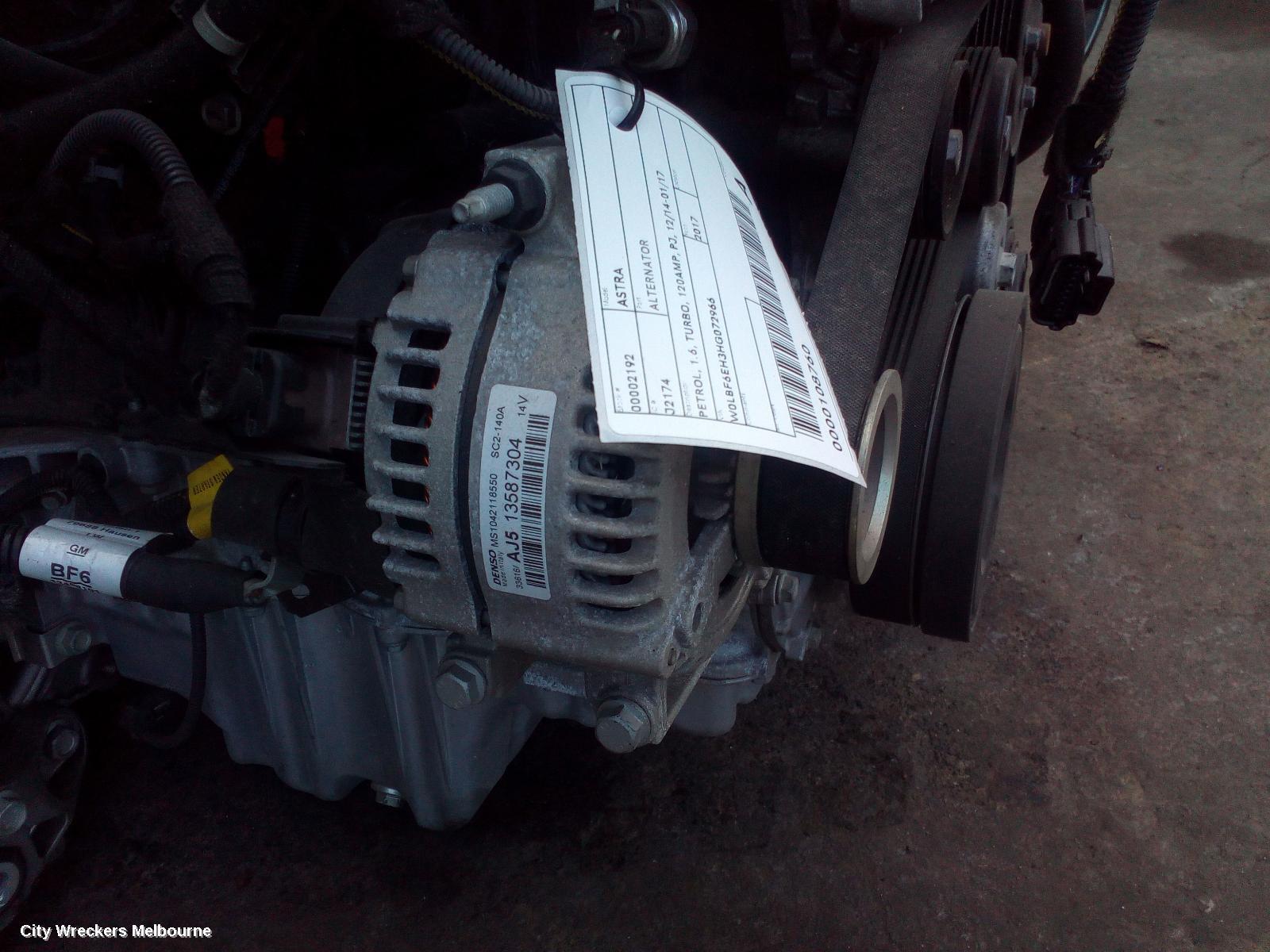 HOLDEN ASTRA 2017 Alternator