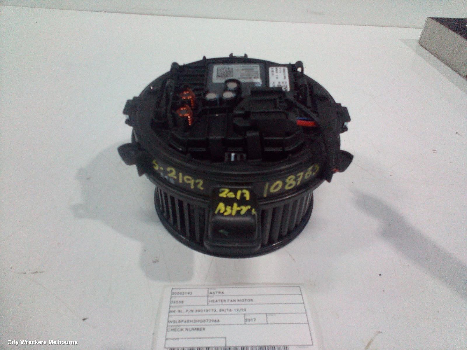 HOLDEN ASTRA 2017 Heater Fan Motor