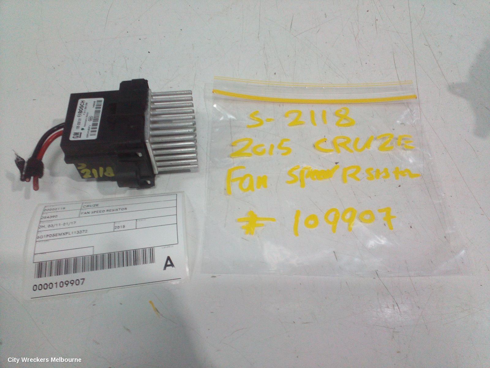 HOLDEN CRUZE 2015 Fan Speed Resistor