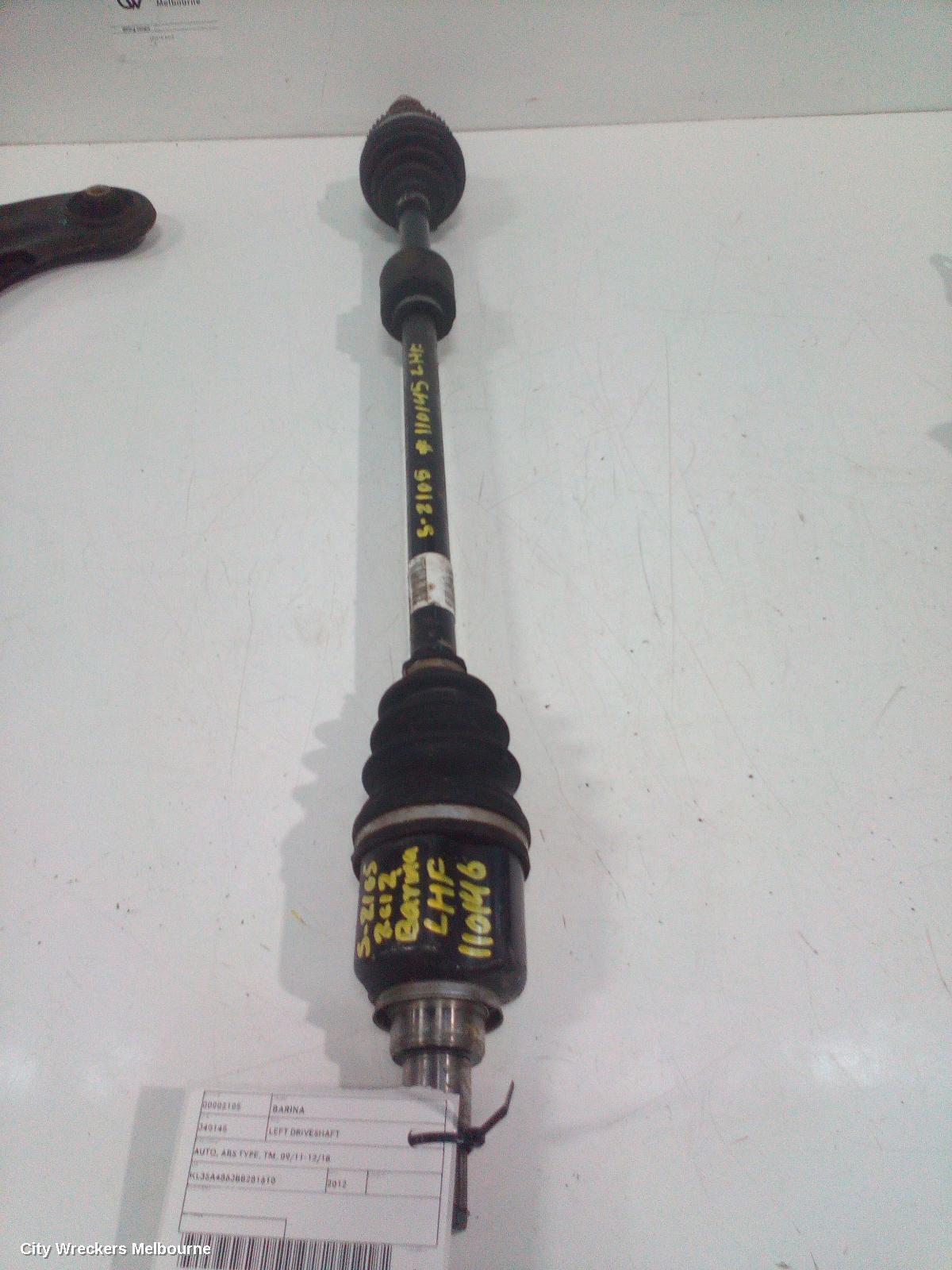 HOLDEN BARINA 2012 Left Driveshaft