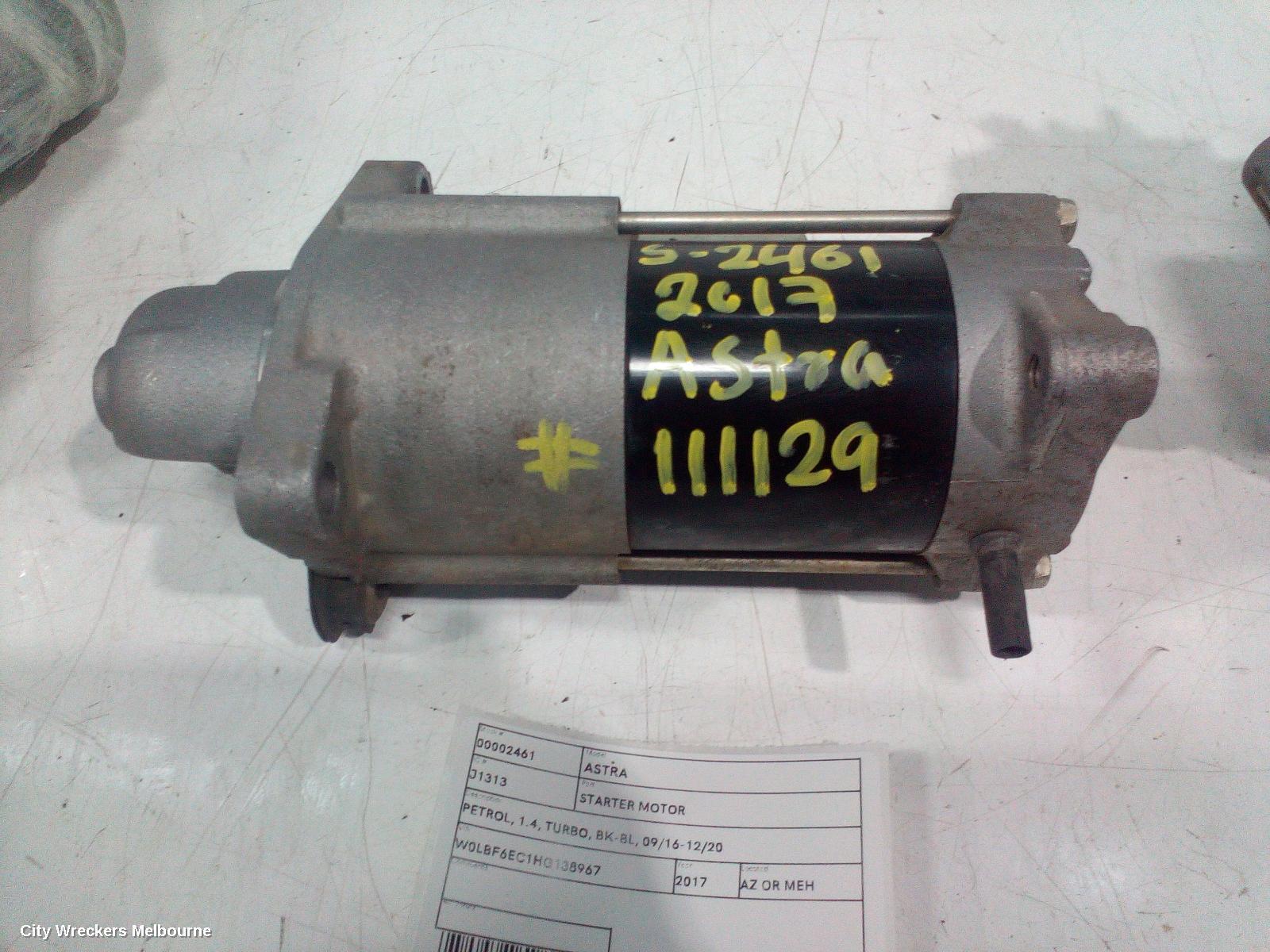 HOLDEN ASTRA 2017 Starter