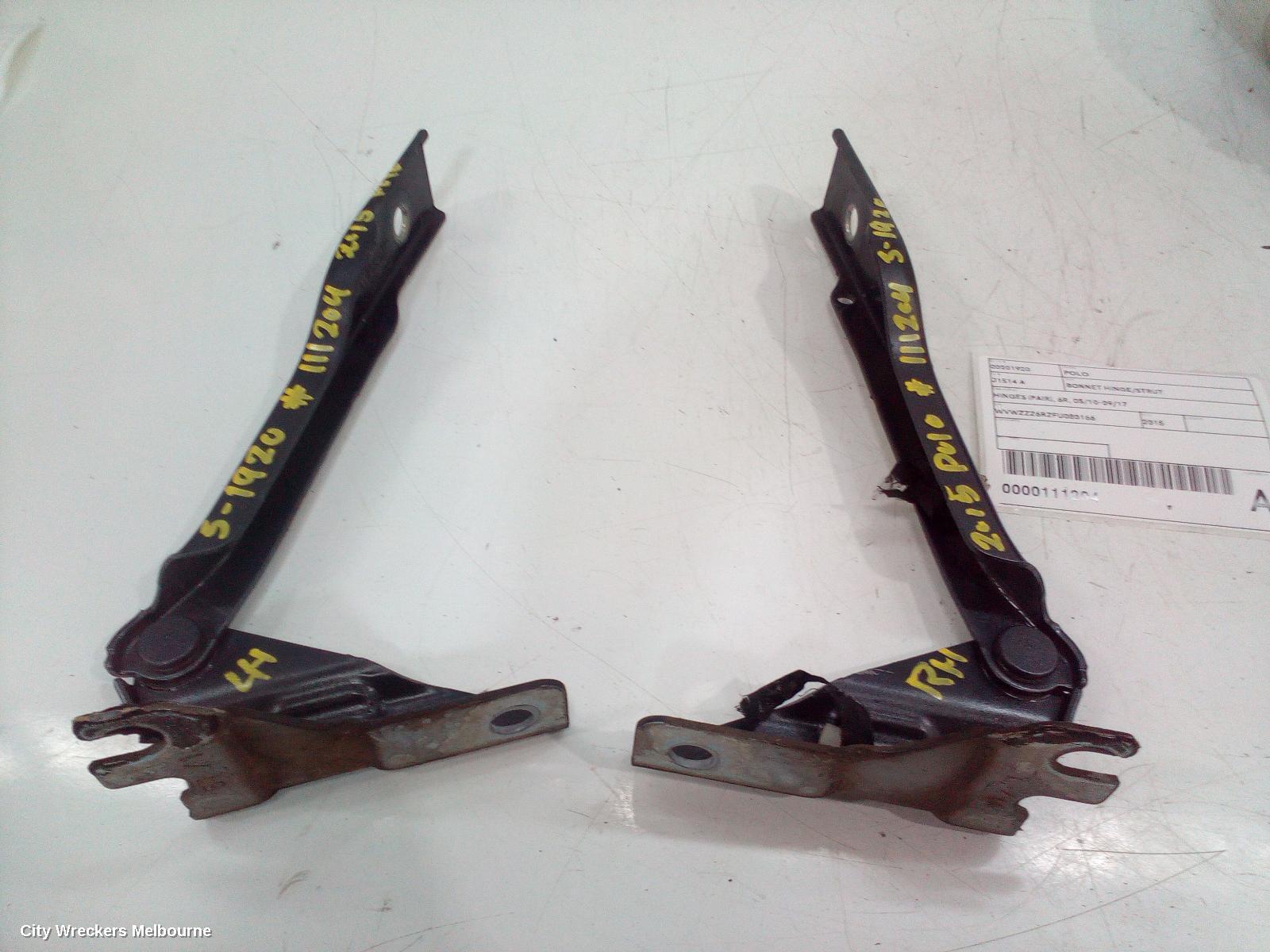 VOLKSWAGEN POLO 2015 Bonnet Hinge/Strut