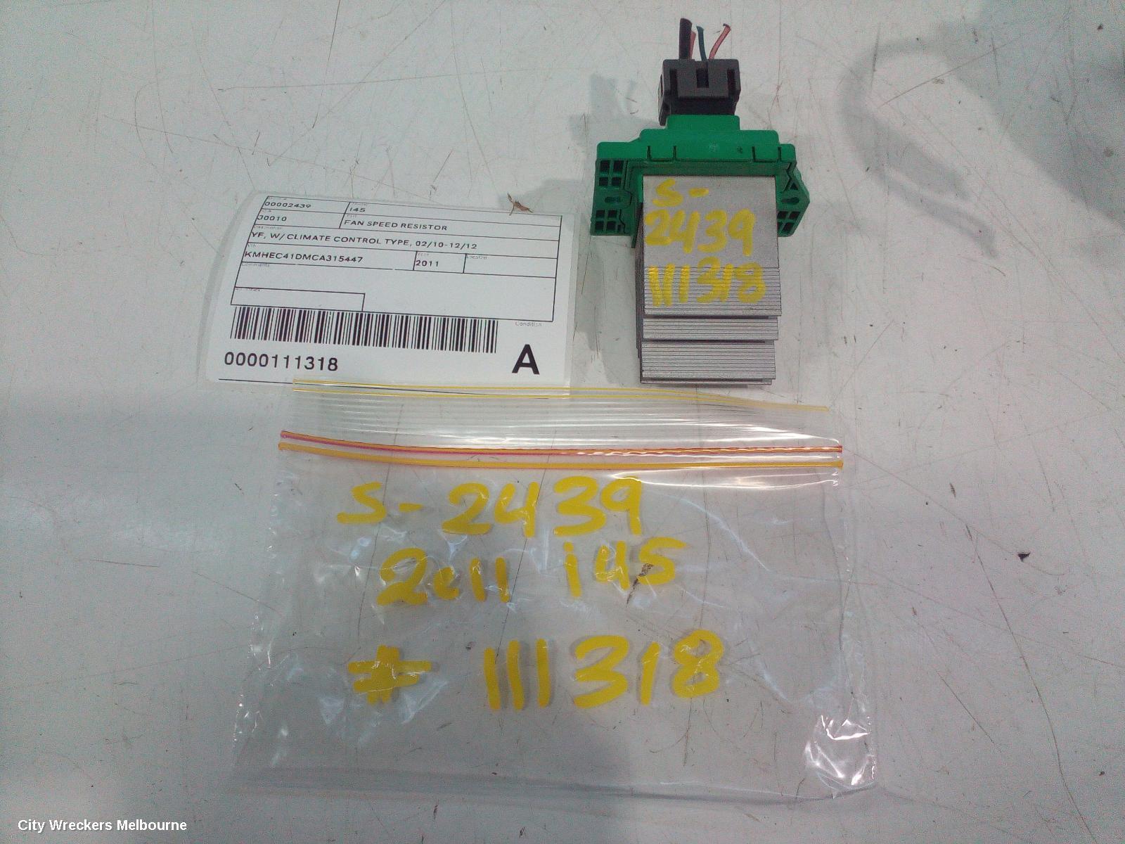 HYUNDAI I45 2011 Fan Speed Resistor