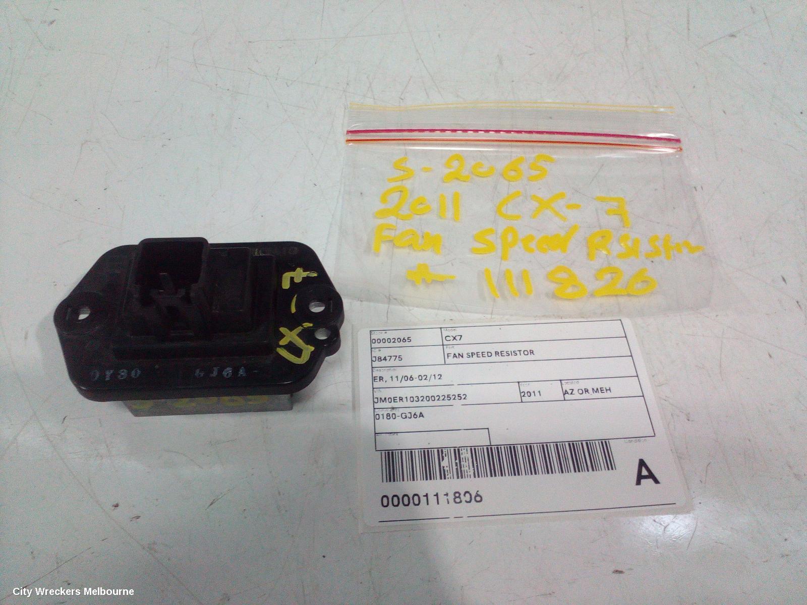 MAZDA CX7 2011 Fan Speed Resistor