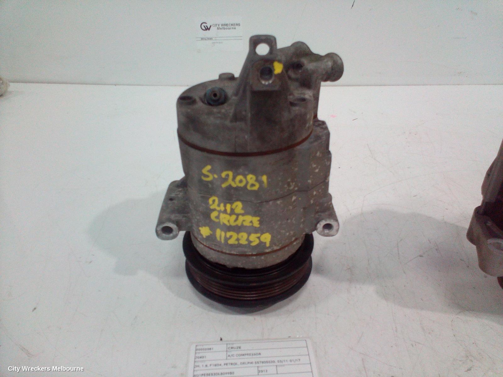 HOLDEN CRUZE 2012 A/C Compressor
