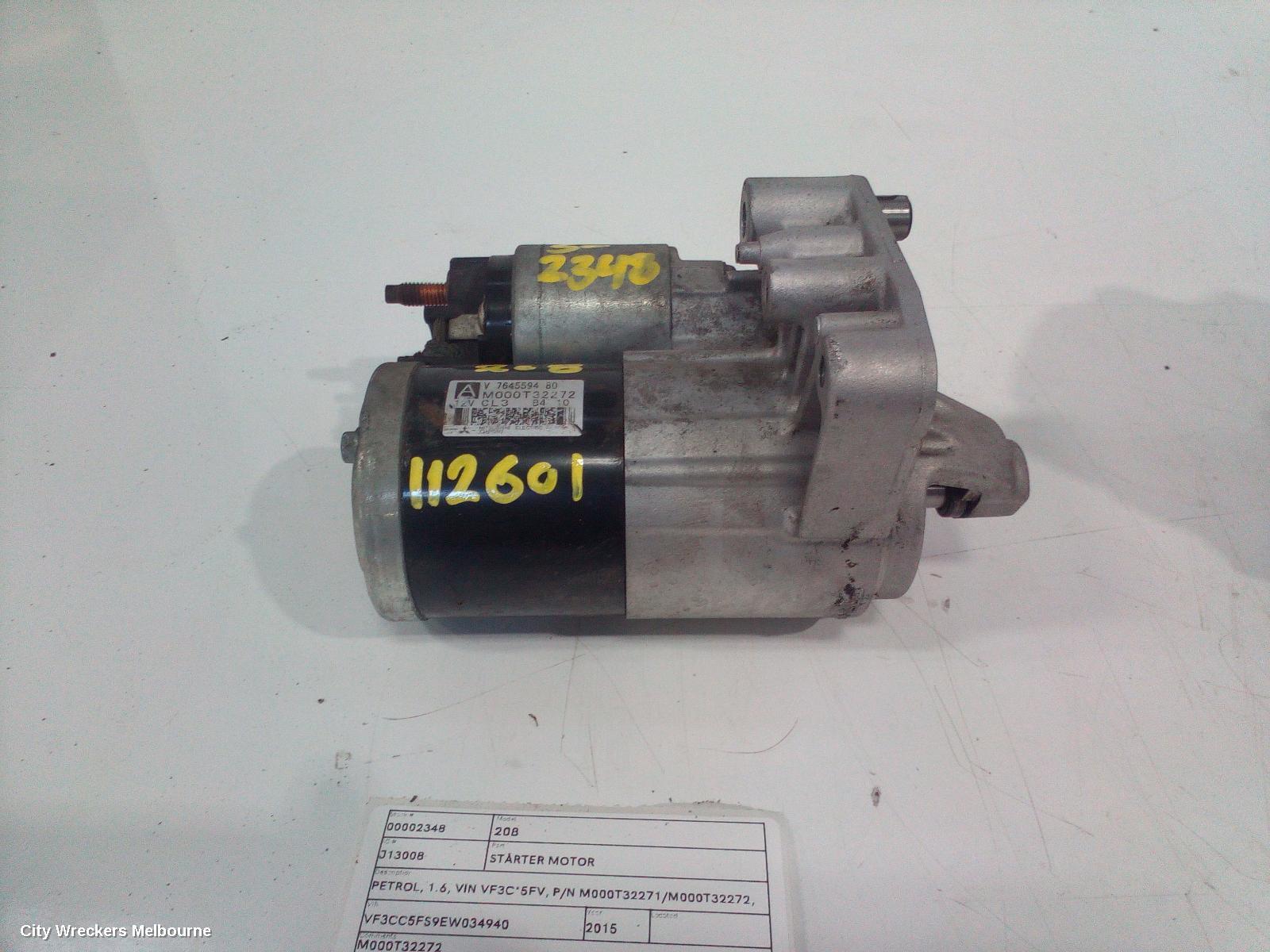 PEUGEOT 208 2015 Starter