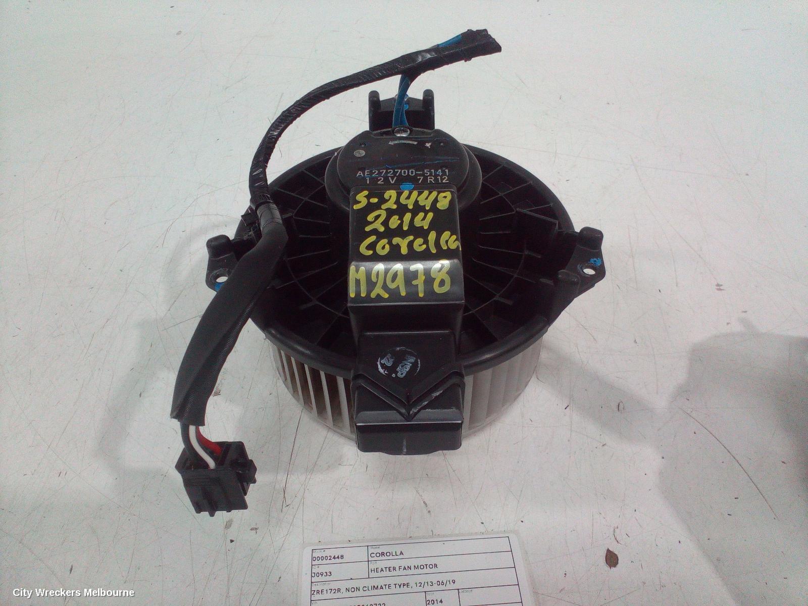 TOYOTA COROLLA 2014 Heater Fan Motor