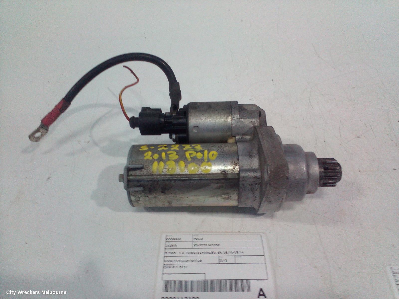 VOLKSWAGEN POLO 2013 Starter