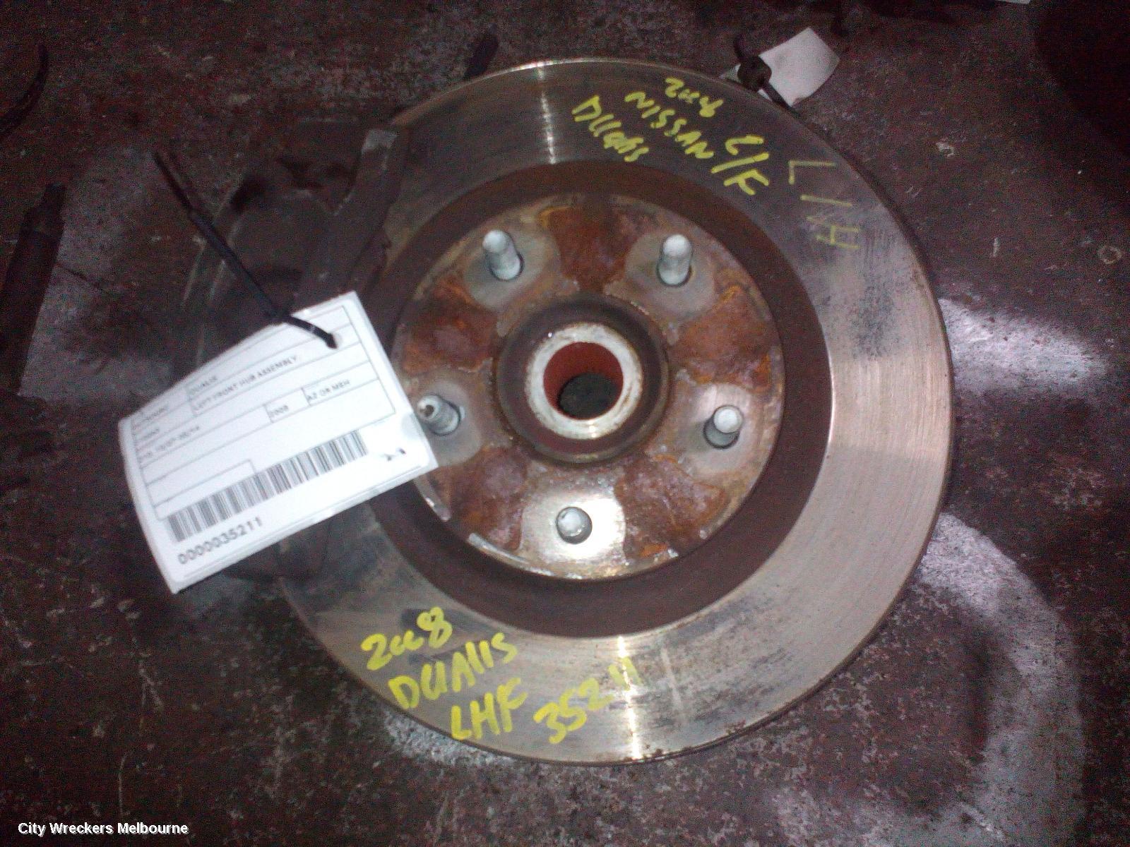 NISSAN DUALIS 2008 Left Front Hub Assembly