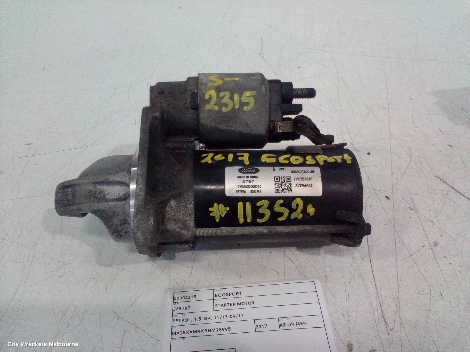 FORD ECOSPORT 2017 Starter