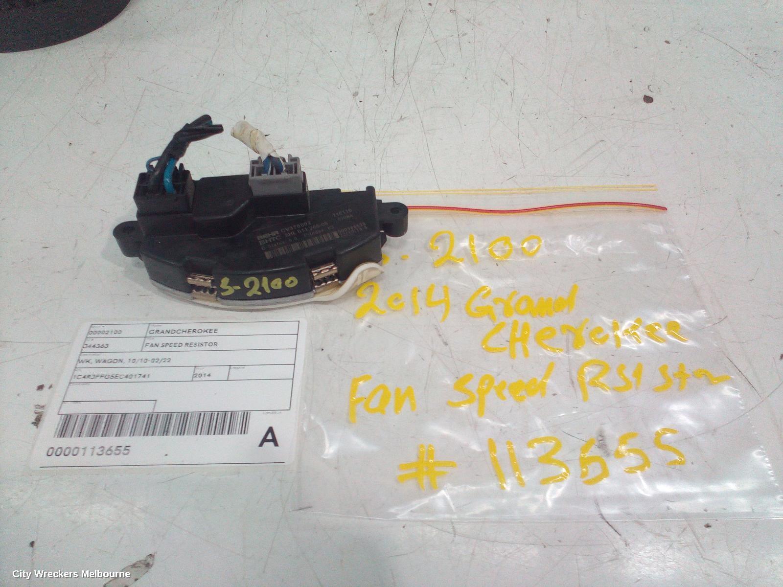 JEEP GRANDCHEROKEE 2014 Fan Speed Resistor