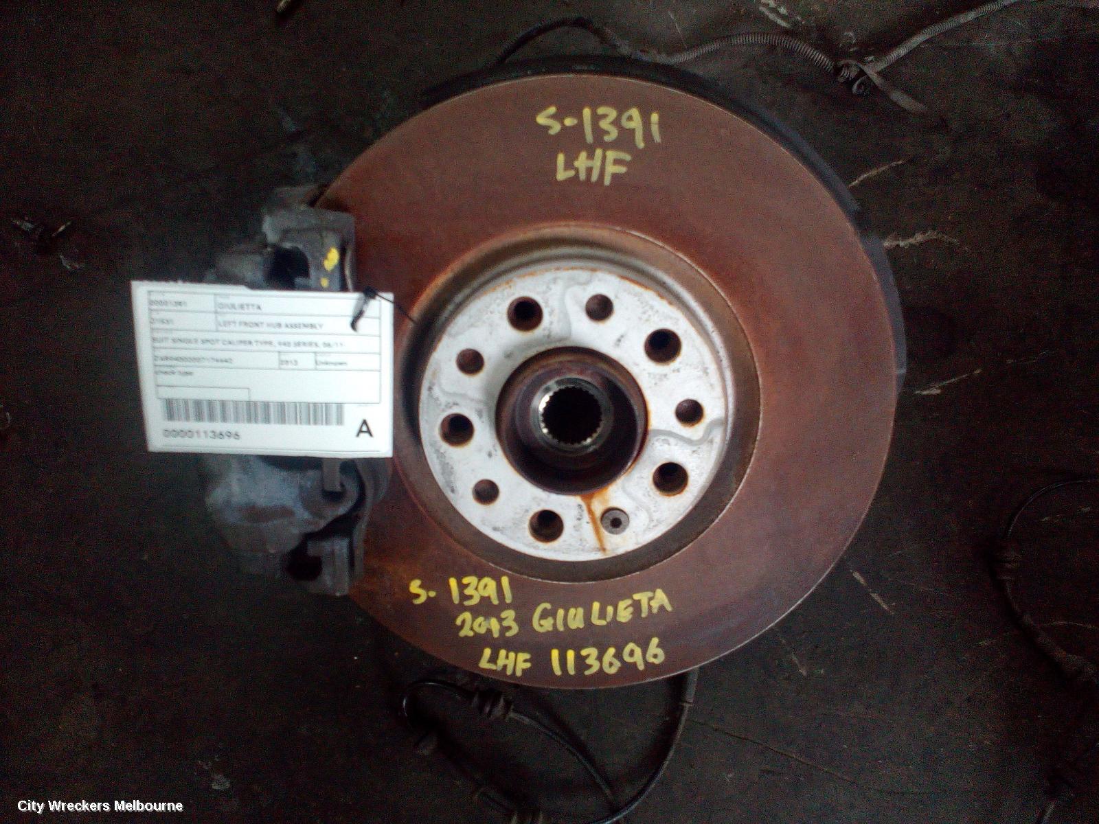 ALFA ROMEO GIULIETTA 2013 Left Front Hub Assembly
