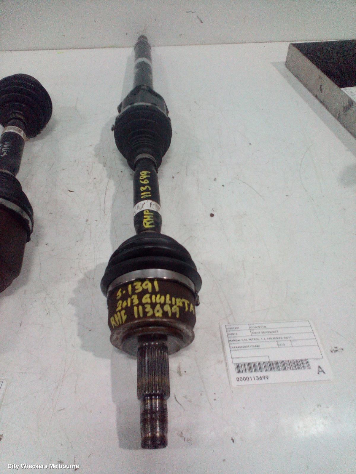 ALFA ROMEO GIULIETTA 2013 Right Driveshaft