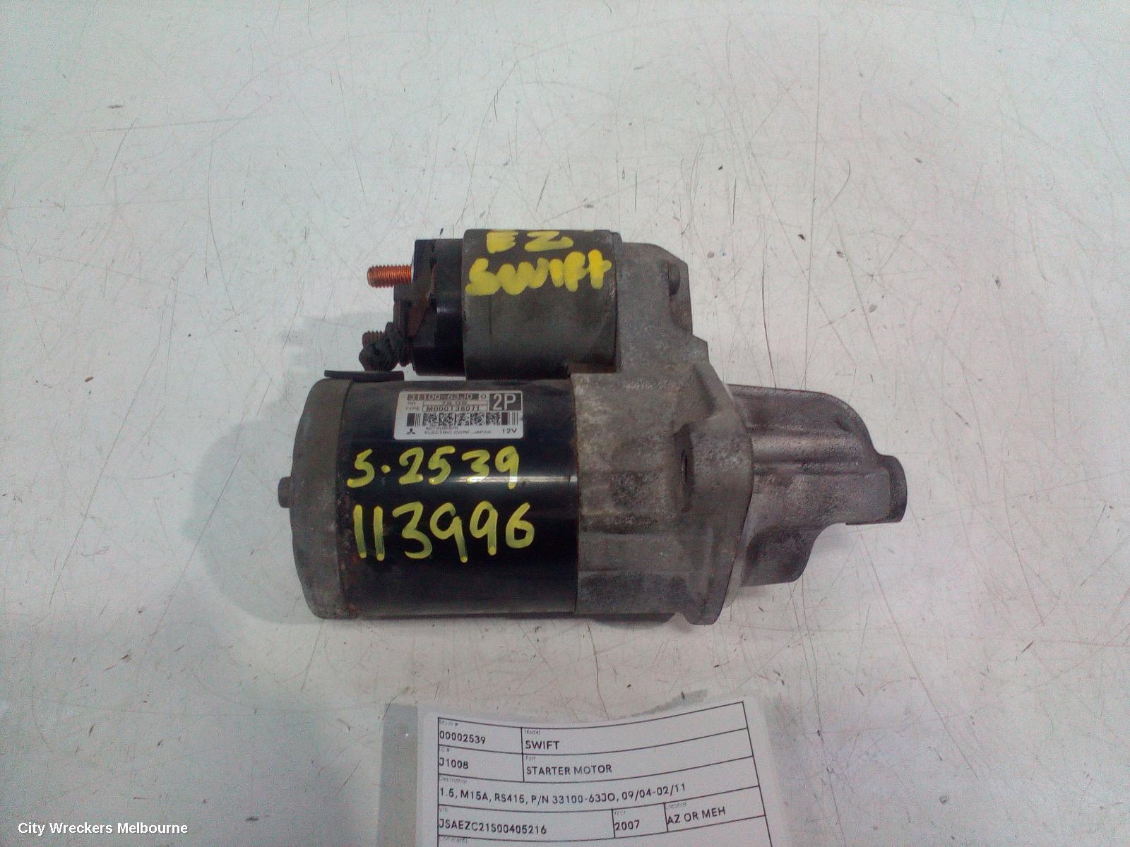 SUZUKI SWIFT 2007 Starter